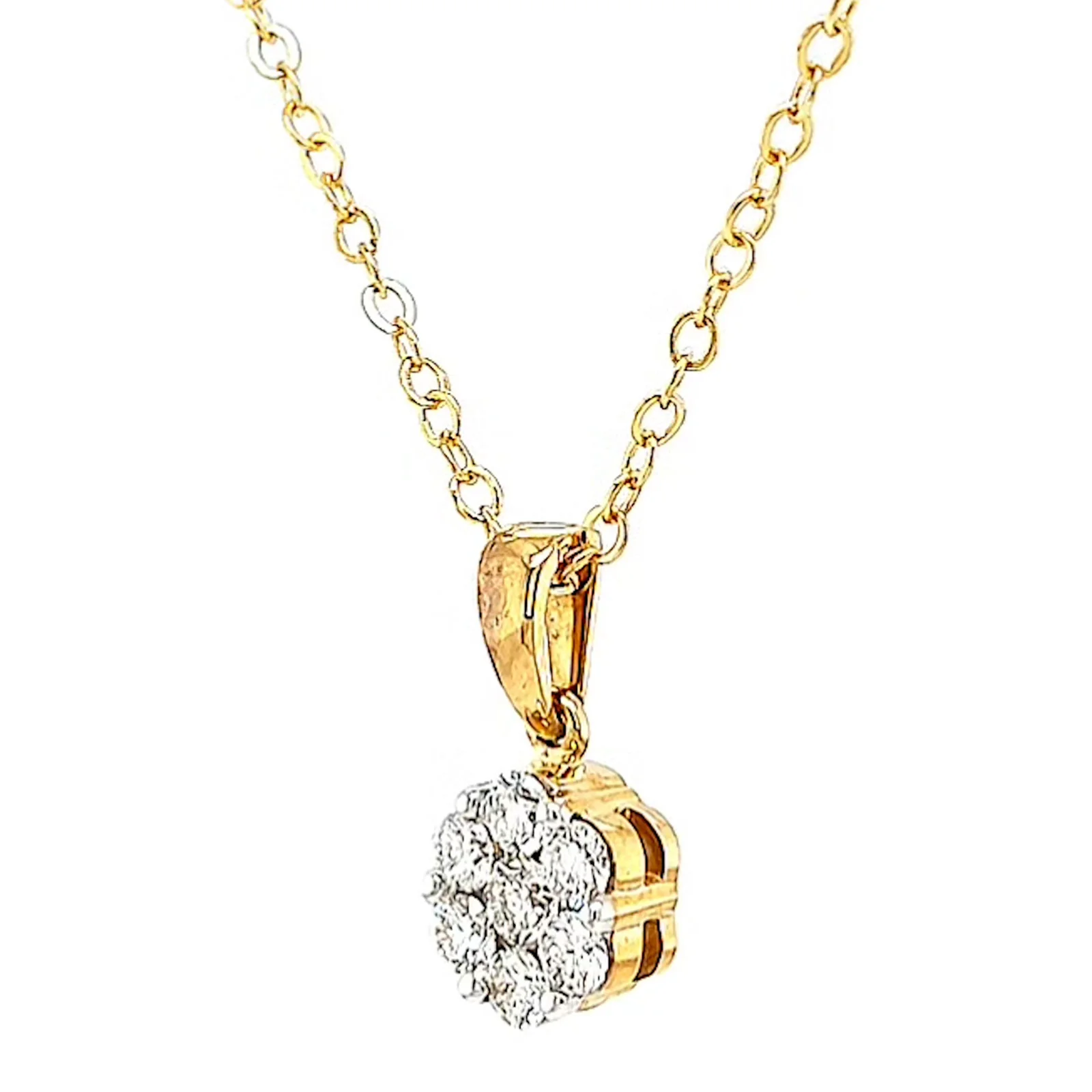 9ct Yellow Gold Round Brilliant Cut with 1/2 Carat tw of Diamonds Pendant - Image 10