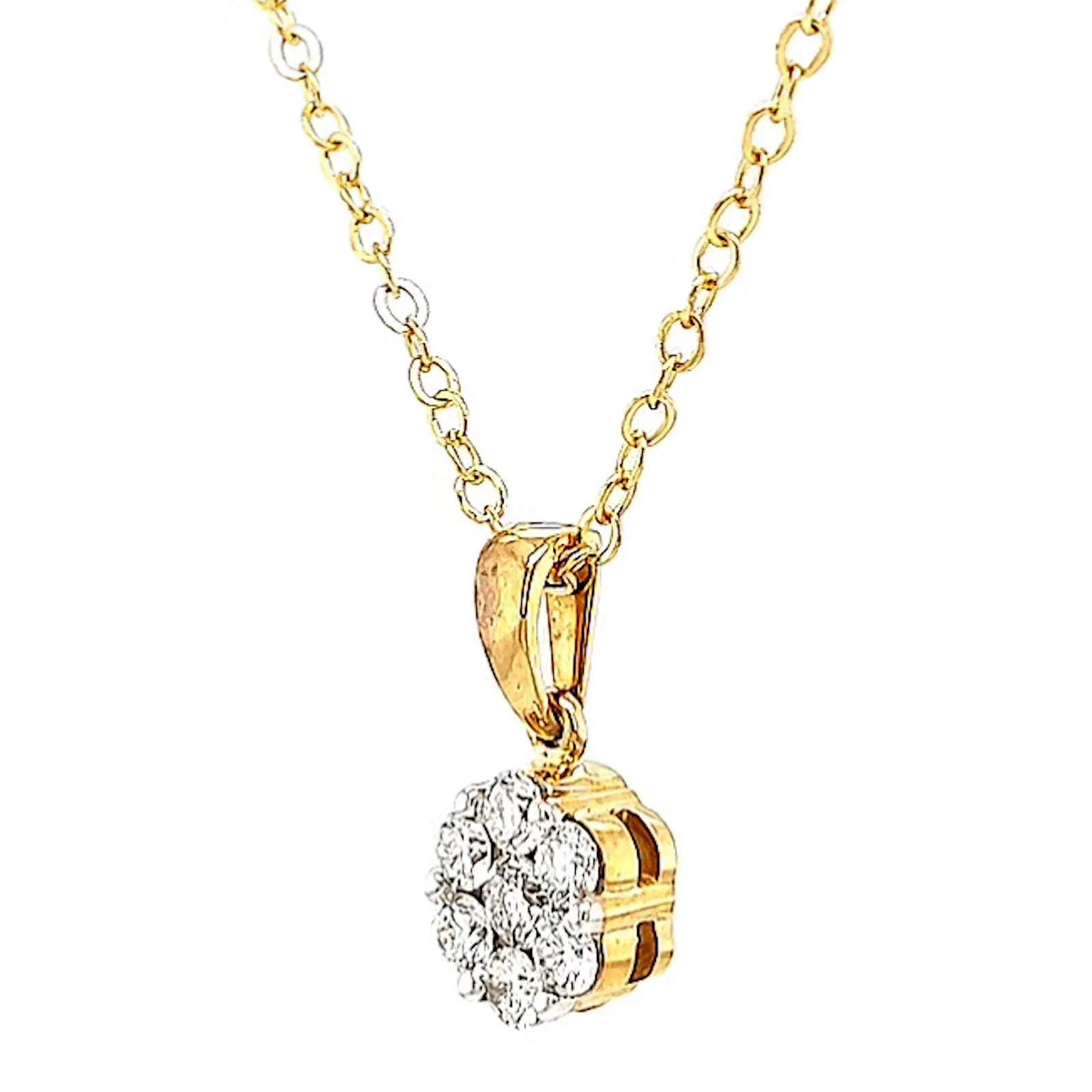 9ct Yellow Gold Round Brilliant Cut with 1/2 Carat tw of Diamonds Pendant - Image 11