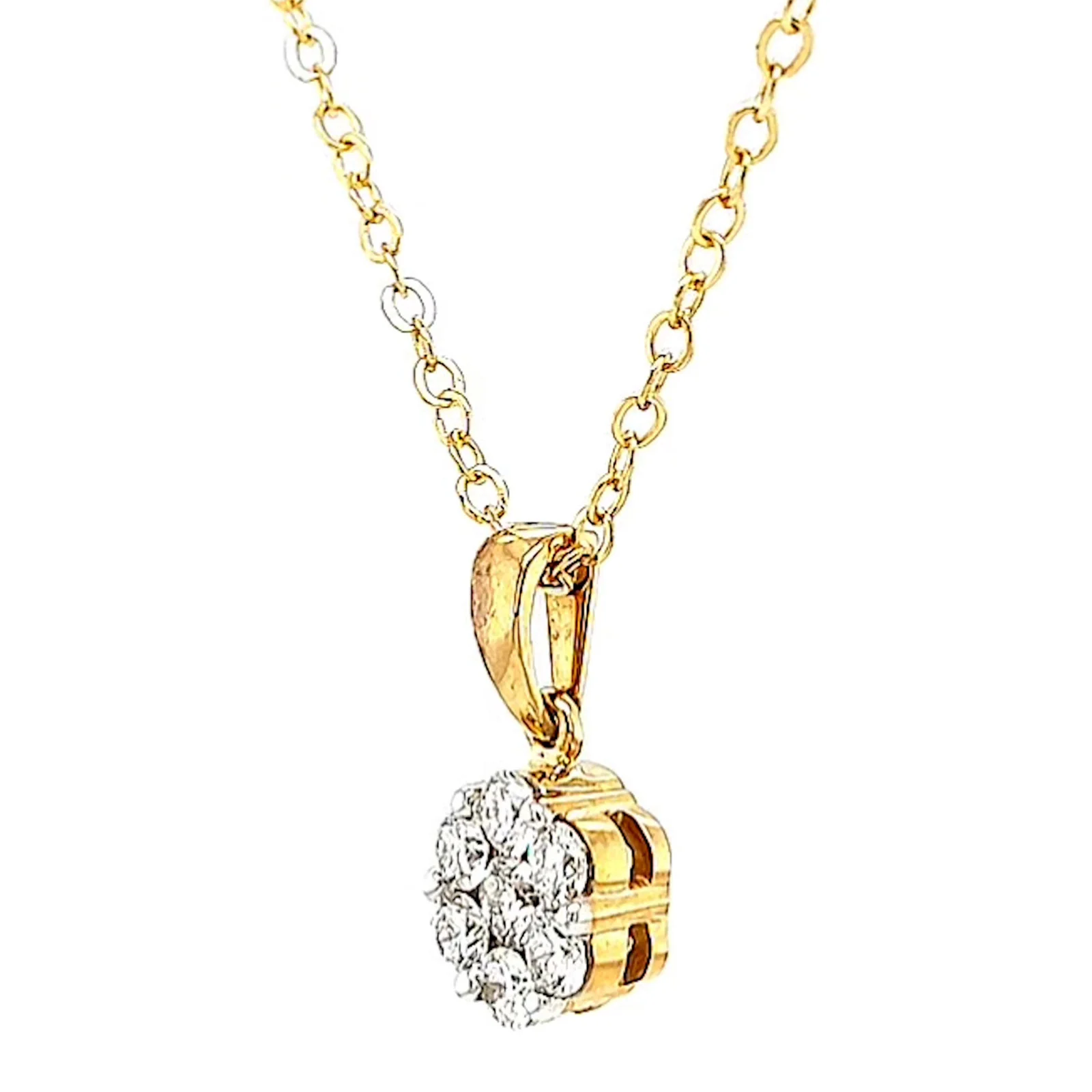 9ct Yellow Gold Round Brilliant Cut with 1/2 Carat tw of Diamonds Pendant - Image 12