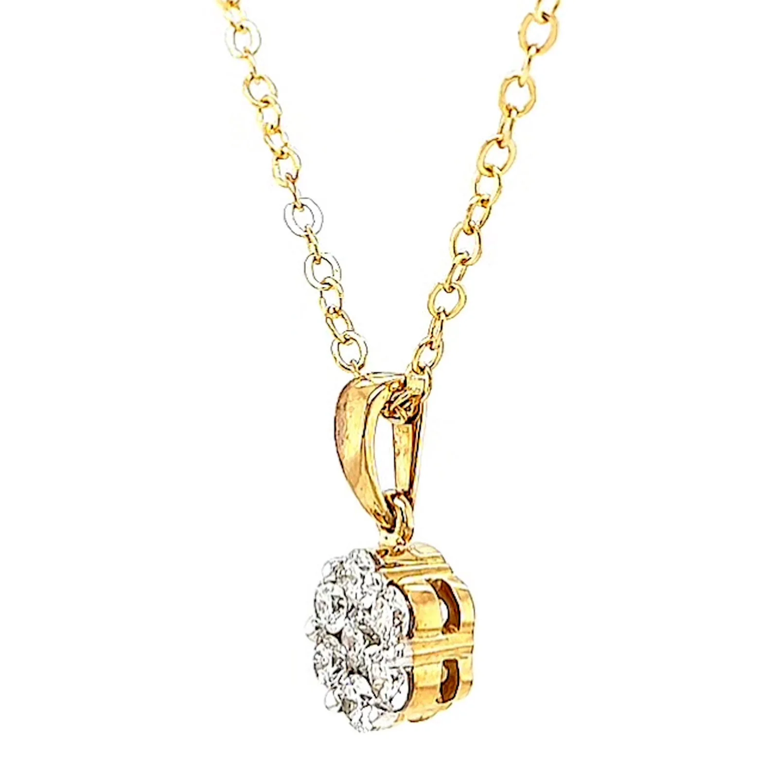 9ct Yellow Gold Round Brilliant Cut with 1/2 Carat tw of Diamonds Pendant - Image 13