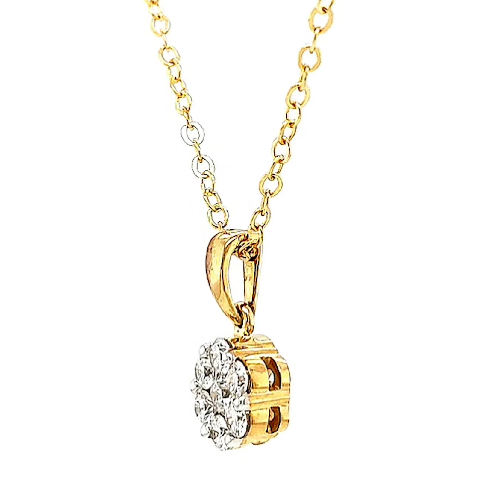 9ct Yellow Gold Round Brilliant Cut with 1/2 Carat tw of Diamonds Pendant - Image 14