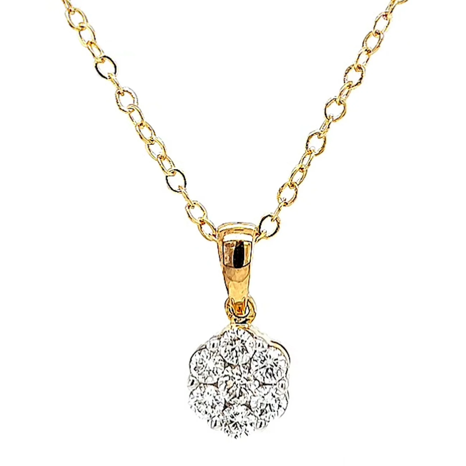 9ct Yellow Gold Round Brilliant Cut with 1/2 Carat tw of Diamonds Pendant - Image 3