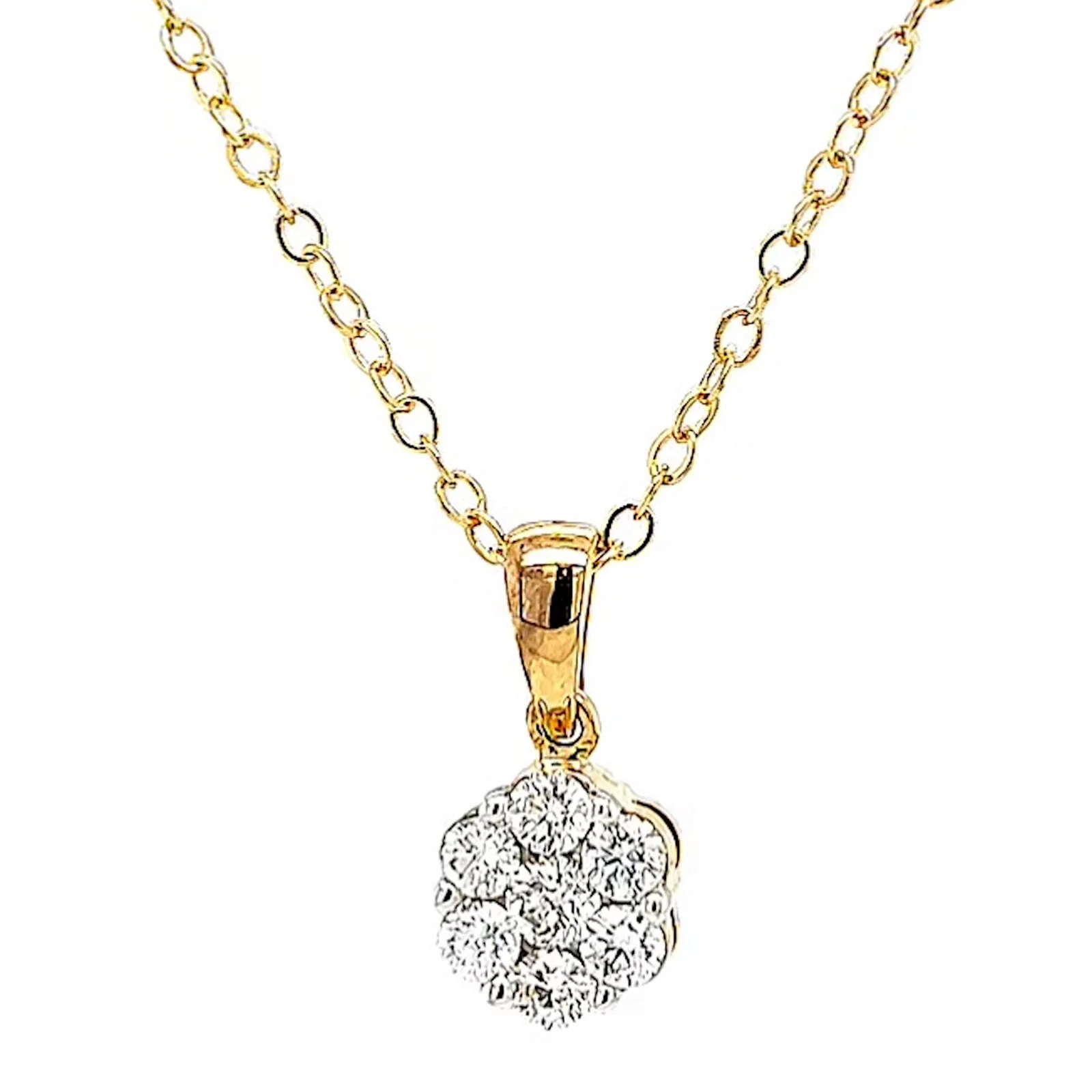 9ct Yellow Gold Round Brilliant Cut with 1/2 Carat tw of Diamonds Pendant - Image 4