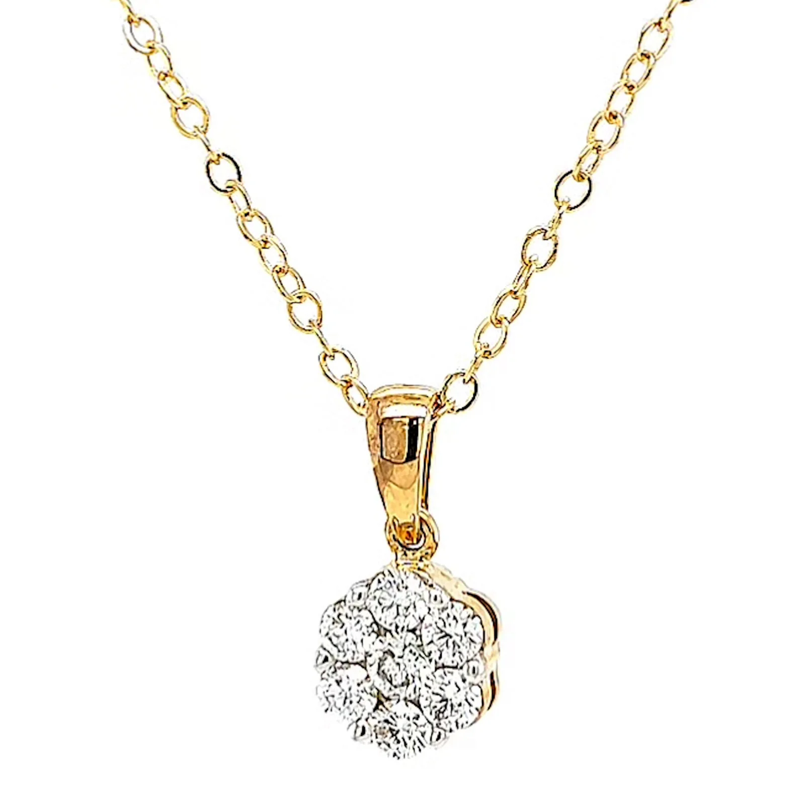 9ct Yellow Gold Round Brilliant Cut with 1/2 Carat tw of Diamonds Pendant - Image 5