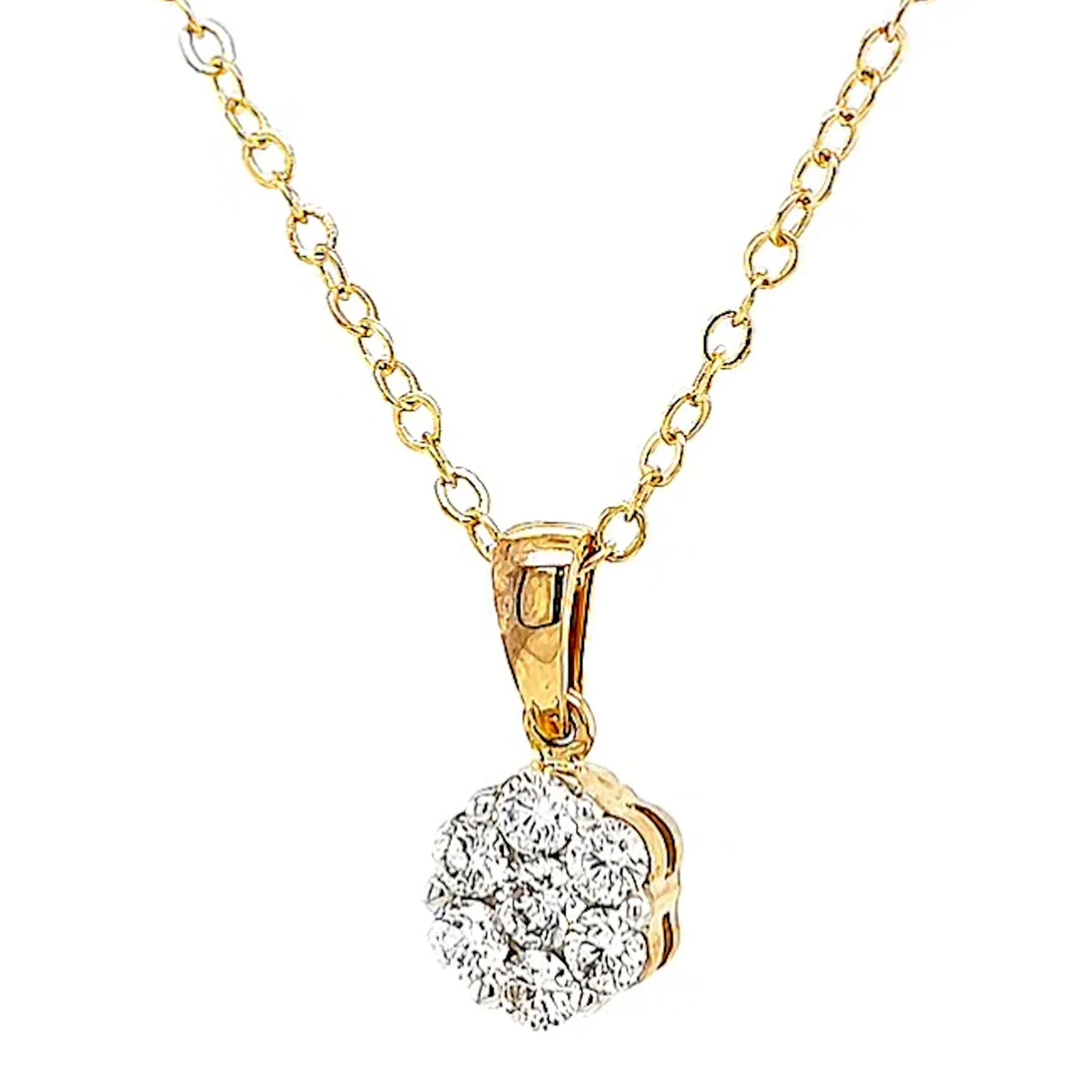 9ct Yellow Gold Round Brilliant Cut with 1/2 Carat tw of Diamonds Pendant - Image 6