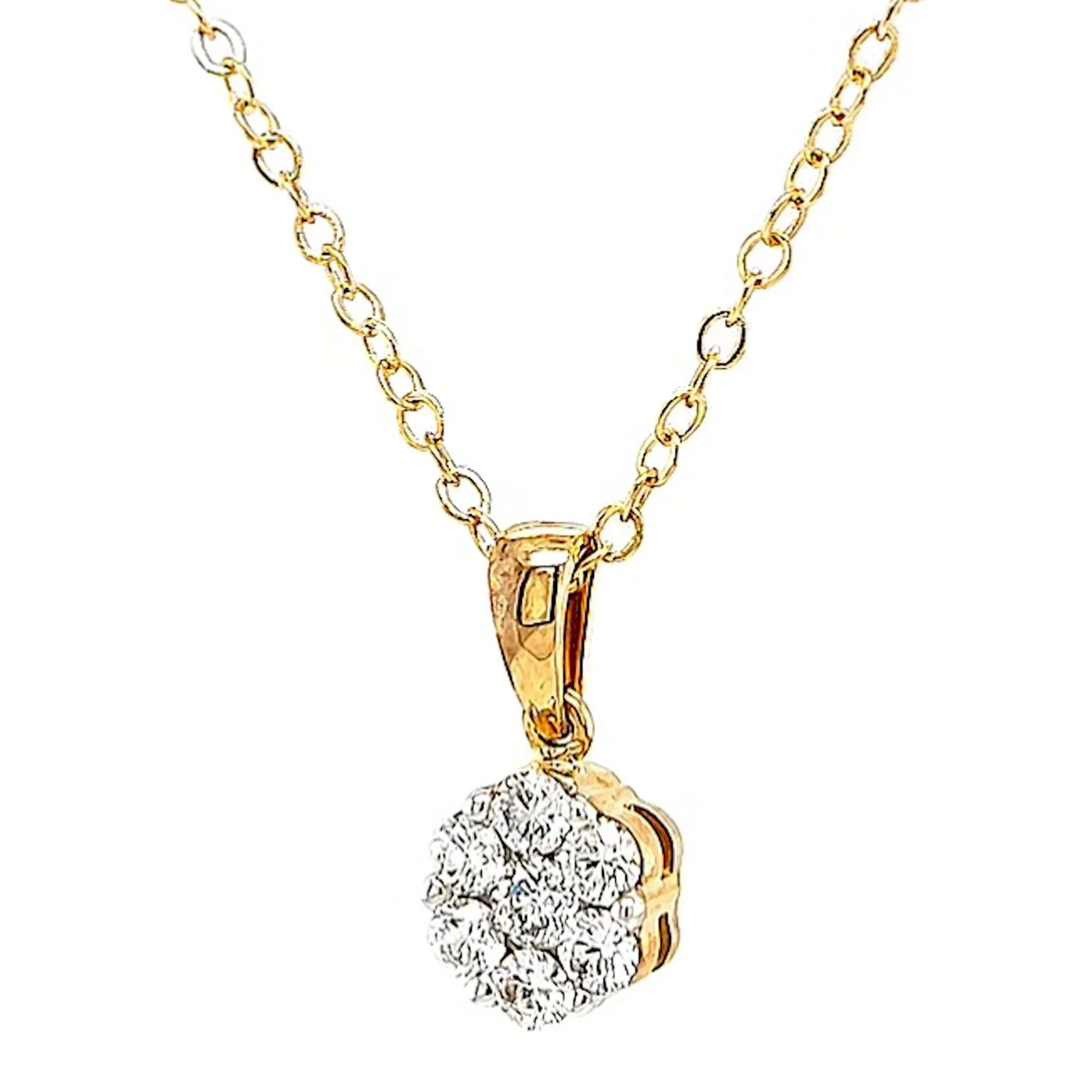 9ct Yellow Gold Round Brilliant Cut with 1/2 Carat tw of Diamonds Pendant - Image 7