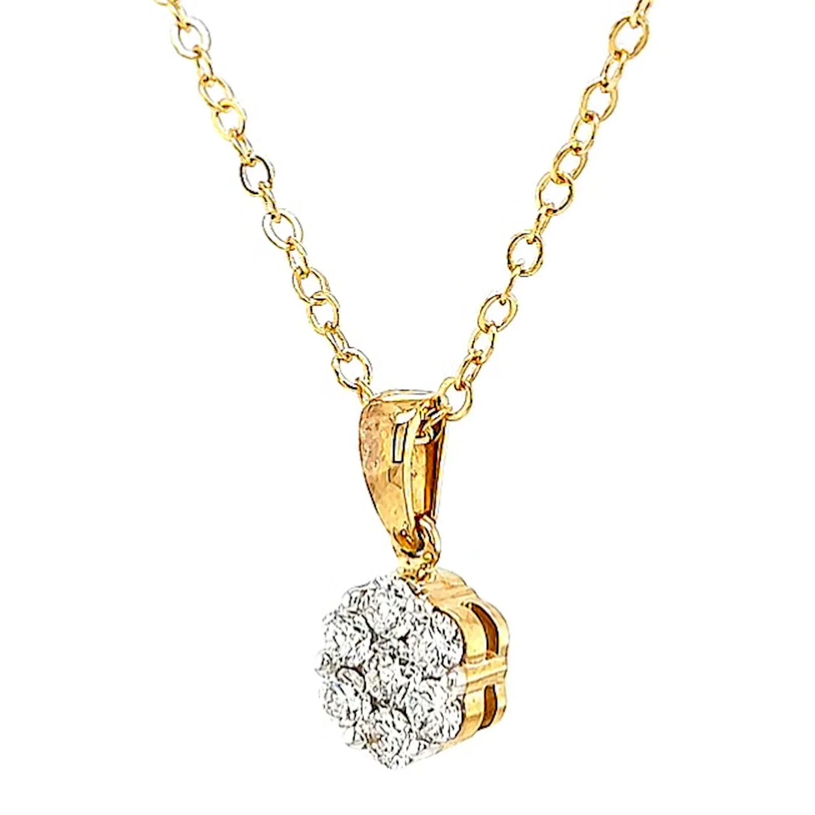 9ct Yellow Gold Round Brilliant Cut with 1/2 Carat tw of Diamonds Pendant - Image 9