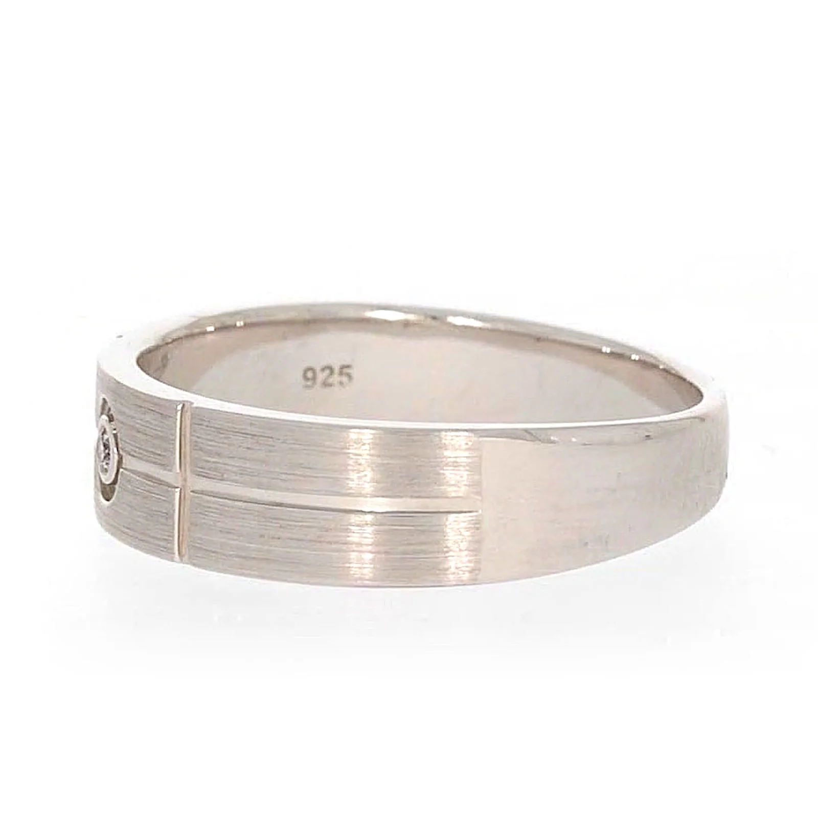 Sterling Silver Diamond Set Six Grid Design Mens Ring - Image 16