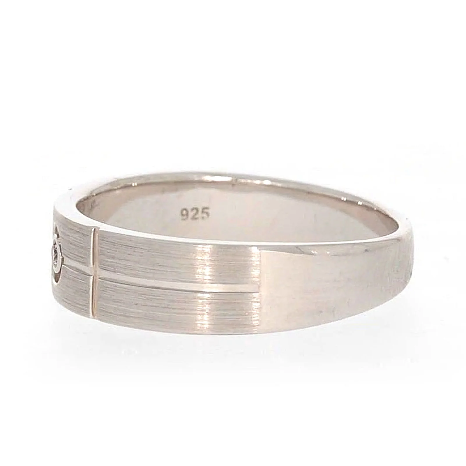 Sterling Silver Diamond Set Six Grid Design Mens Ring - Image 17