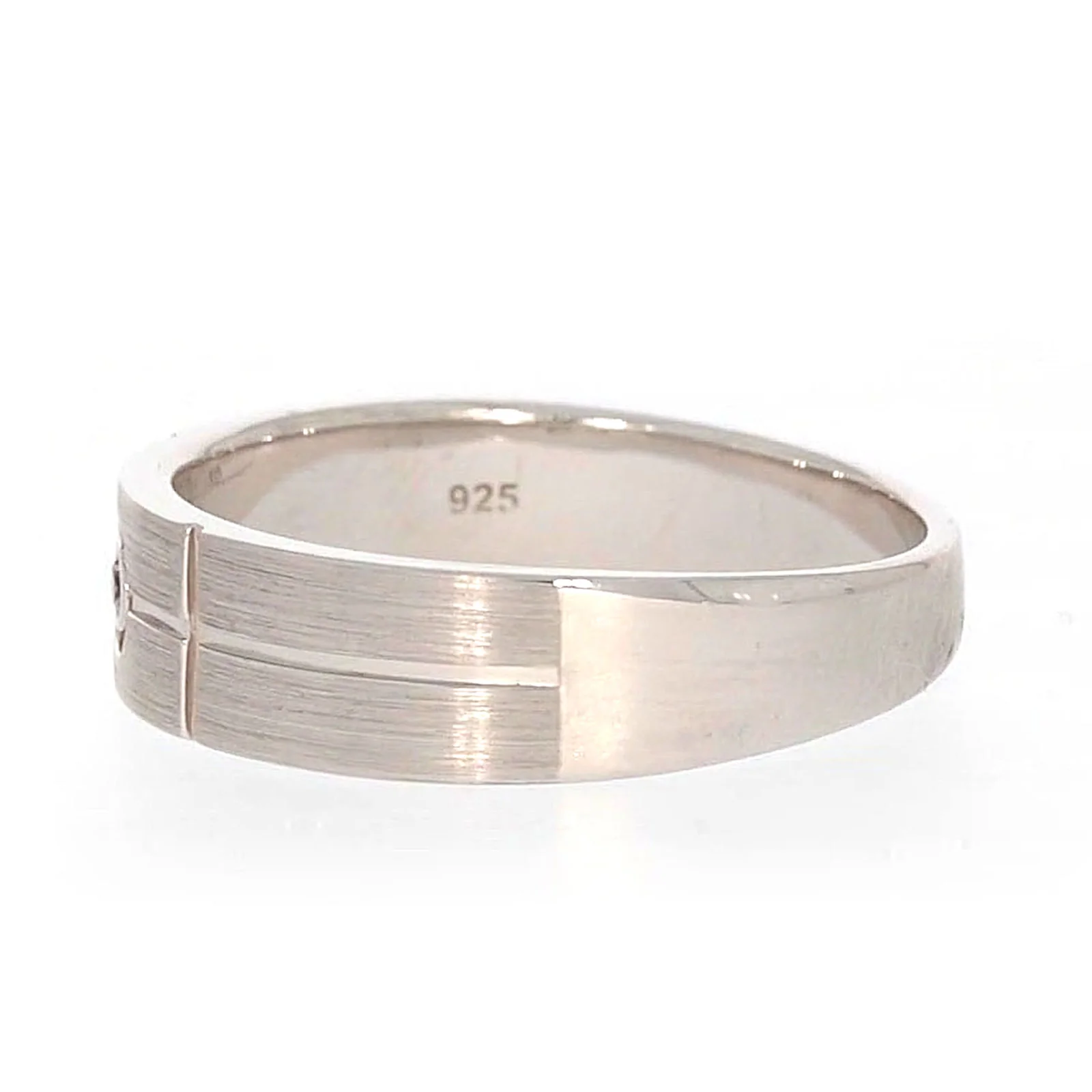 Sterling Silver Diamond Set Six Grid Design Mens Ring - Image 18