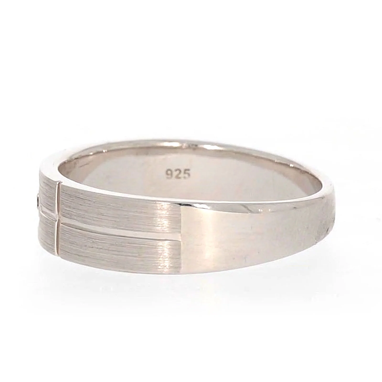 Sterling Silver Diamond Set Six Grid Design Mens Ring - Image 19