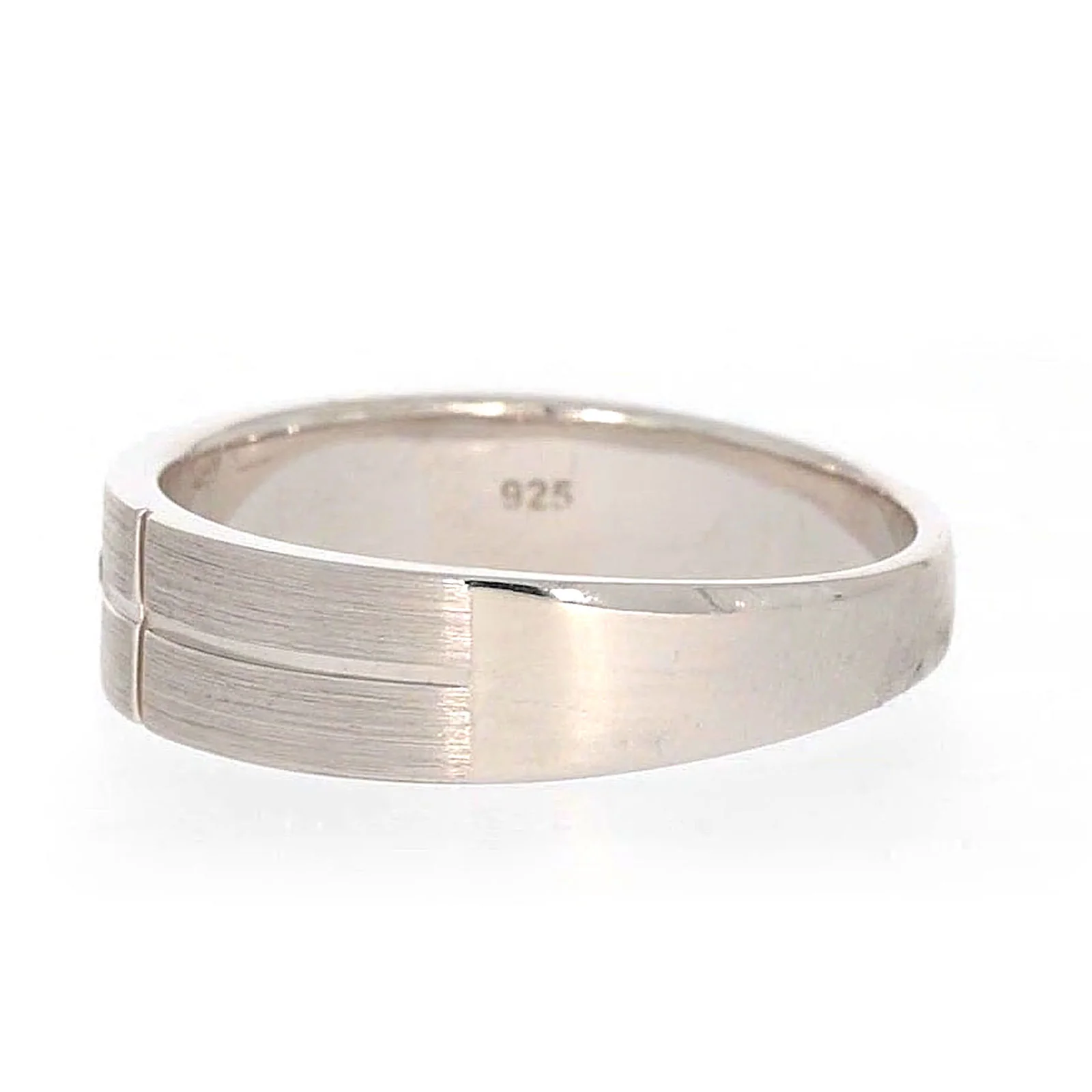 Sterling Silver Diamond Set Six Grid Design Mens Ring - Image 20