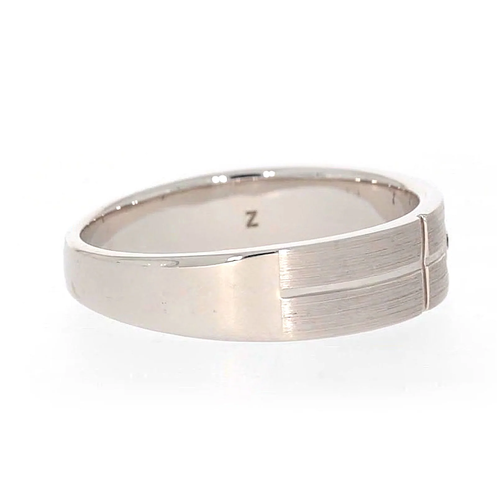 Sterling Silver Diamond Set Six Grid Design Mens Ring - Image 56