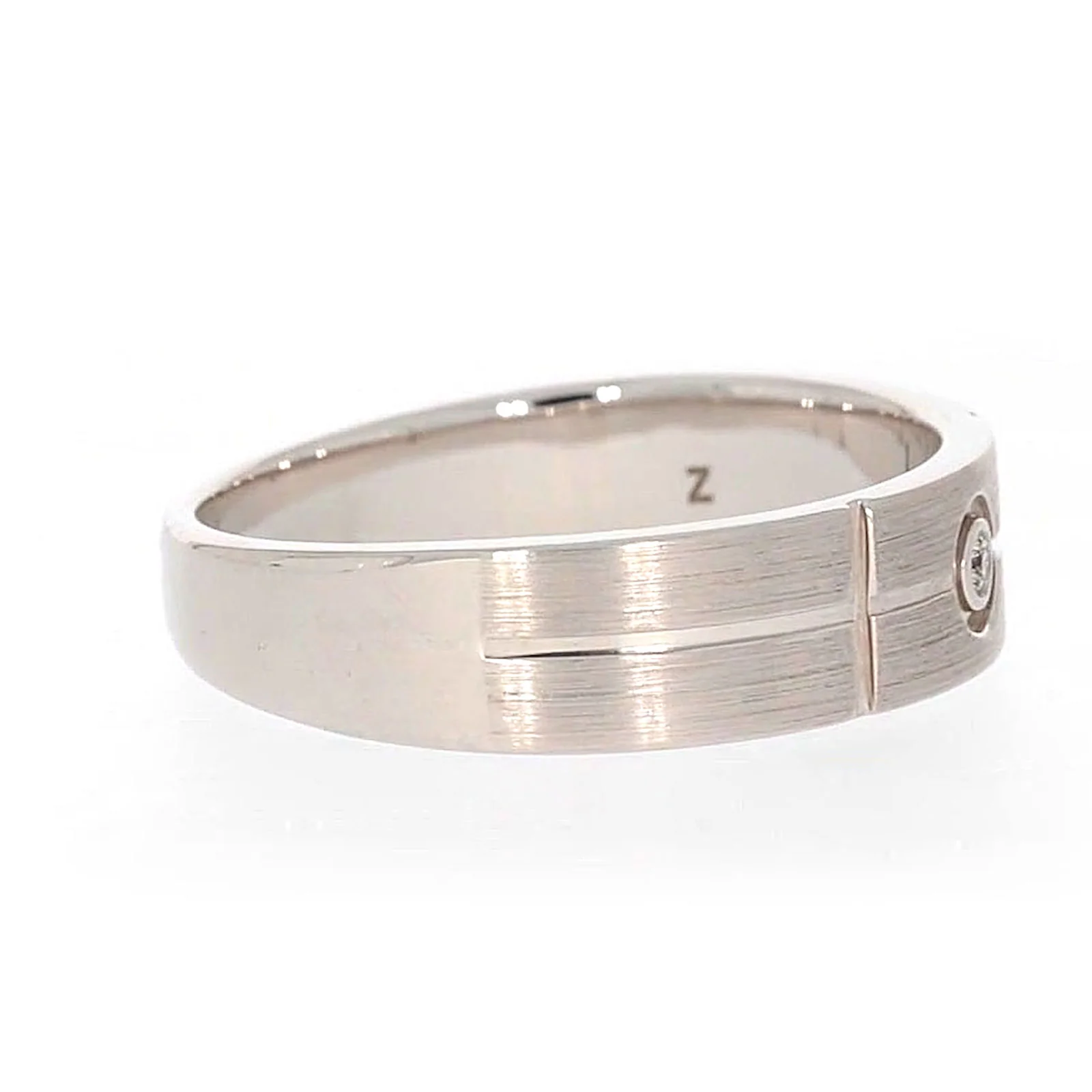 Sterling Silver Diamond Set Six Grid Design Mens Ring - Image 60