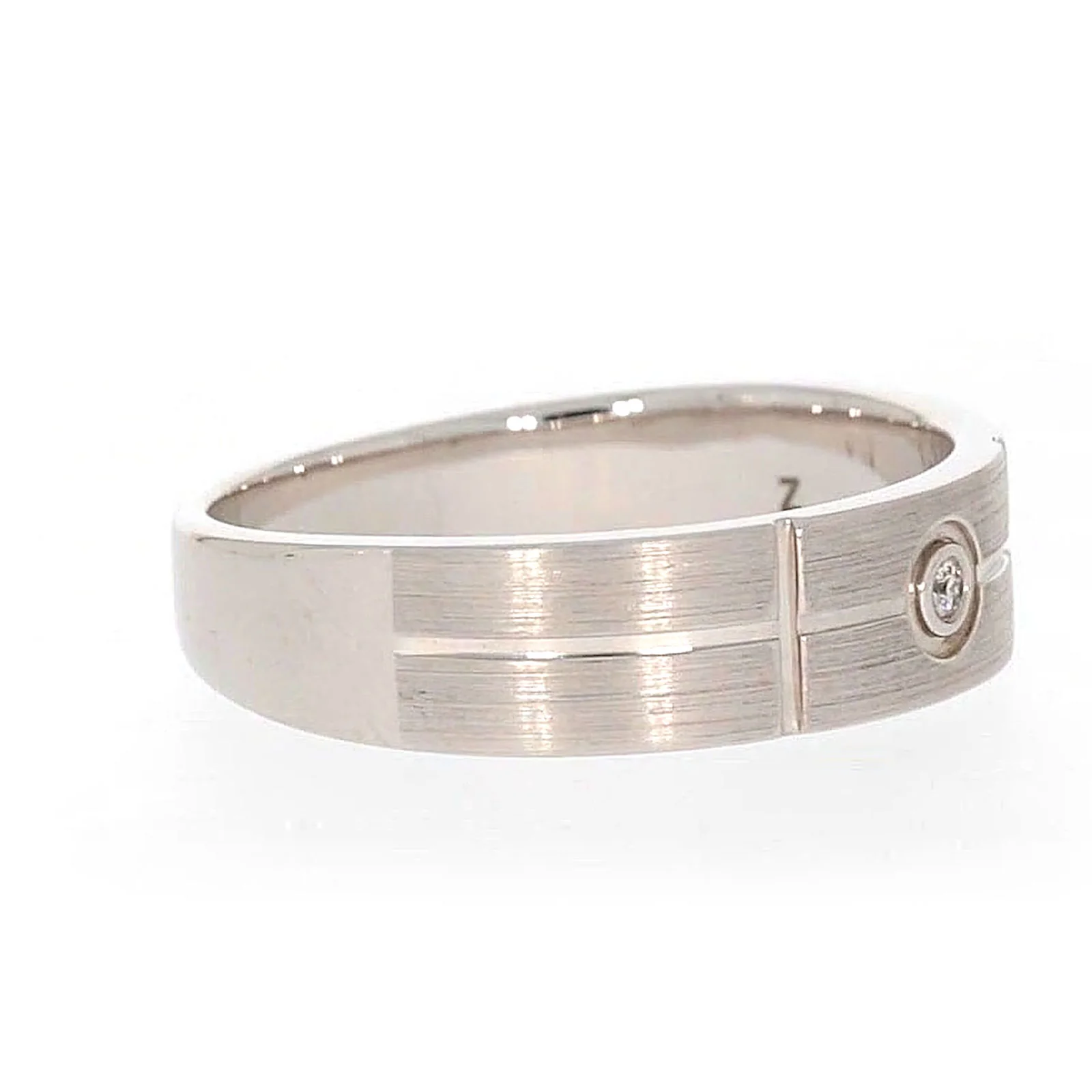 Sterling Silver Diamond Set Six Grid Design Mens Ring - Image 63