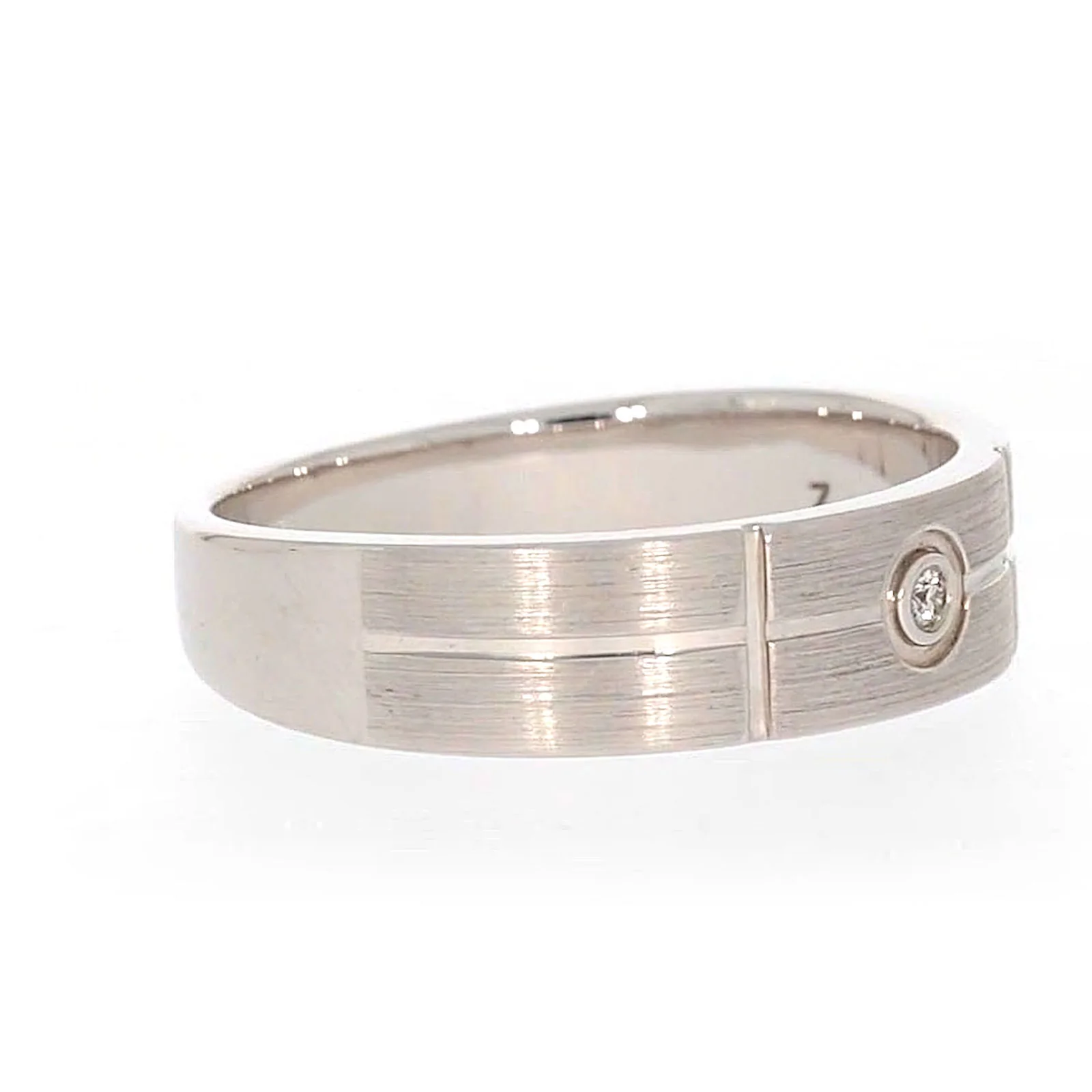 Sterling Silver Diamond Set Six Grid Design Mens Ring - Image 64