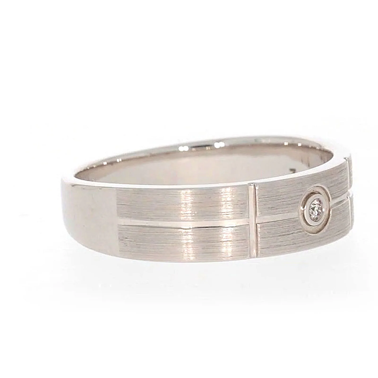Sterling Silver Diamond Set Six Grid Design Mens Ring - Image 65