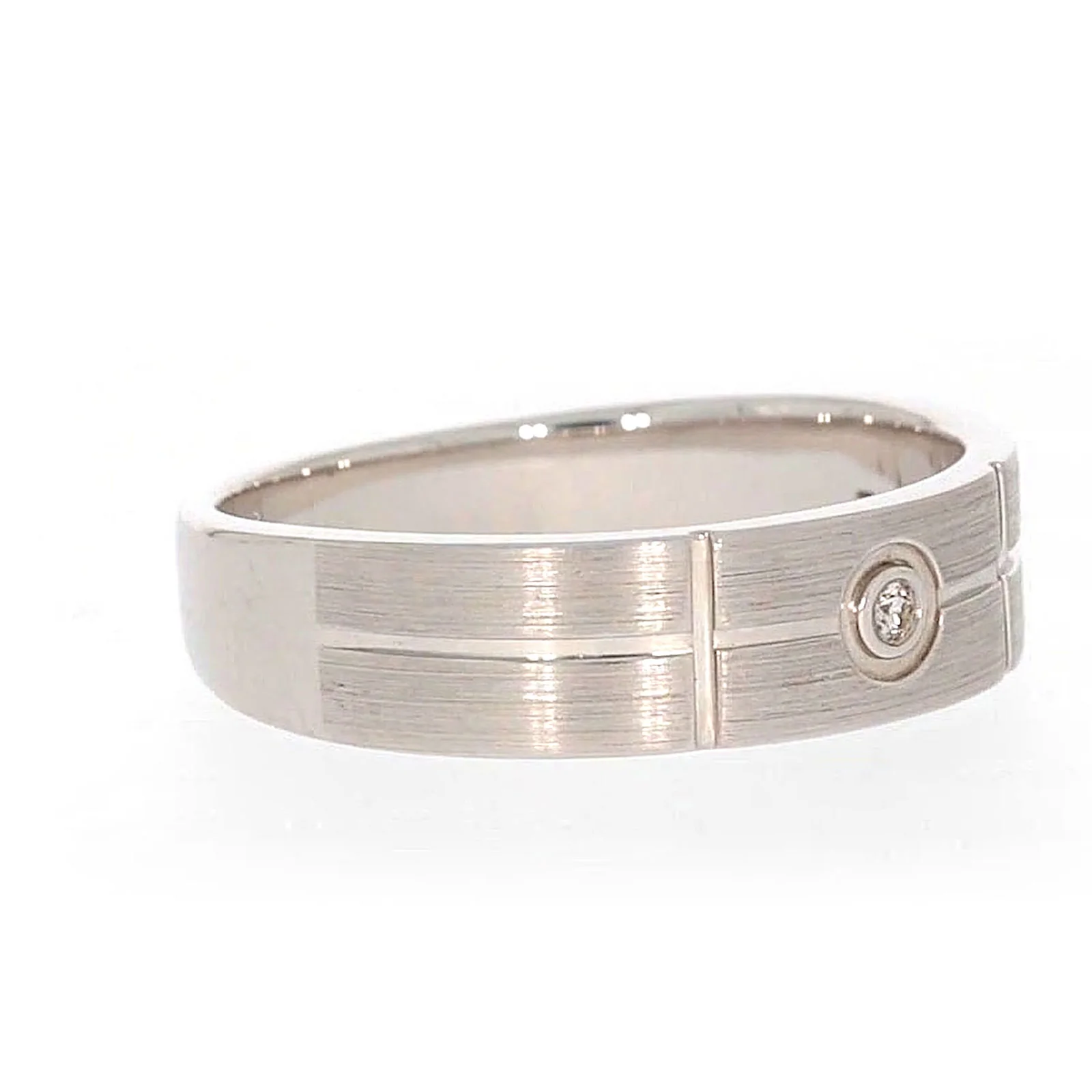 Sterling Silver Diamond Set Six Grid Design Mens Ring - Image 66