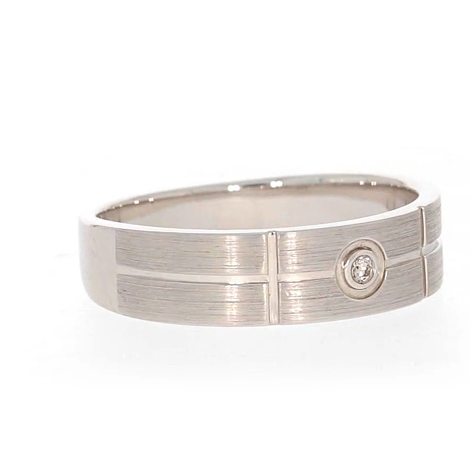 Sterling Silver Diamond Set Six Grid Design Mens Ring - Image 68