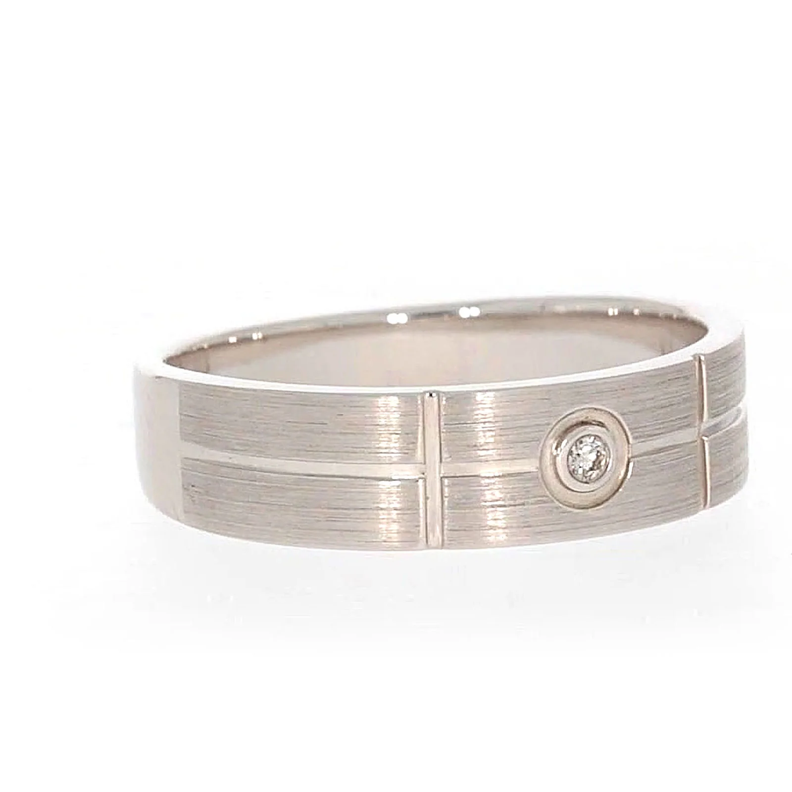Sterling Silver Diamond Set Six Grid Design Mens Ring - Image 69