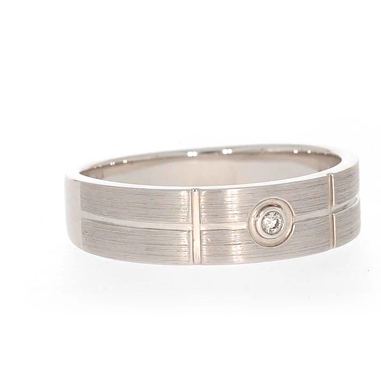 Sterling Silver Diamond Set Six Grid Design Mens Ring - Image 70