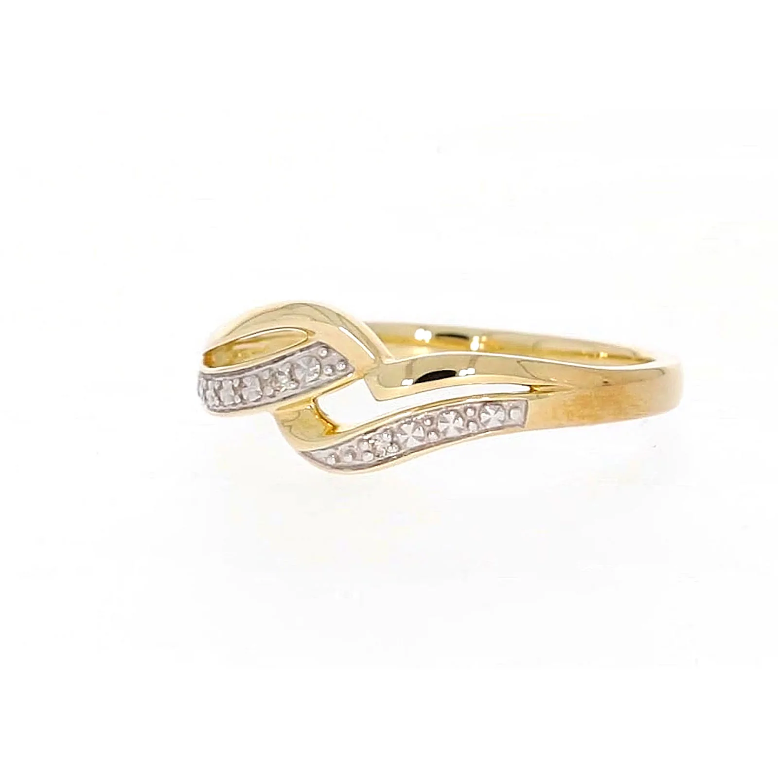 9ct Yellow Gold & Diamond Set Wave Ring - Image 10