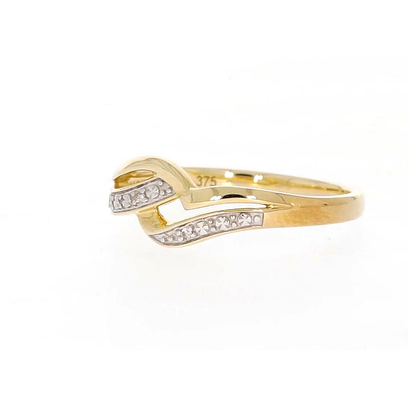 9ct Yellow Gold & Diamond Set Wave Ring - Image 12