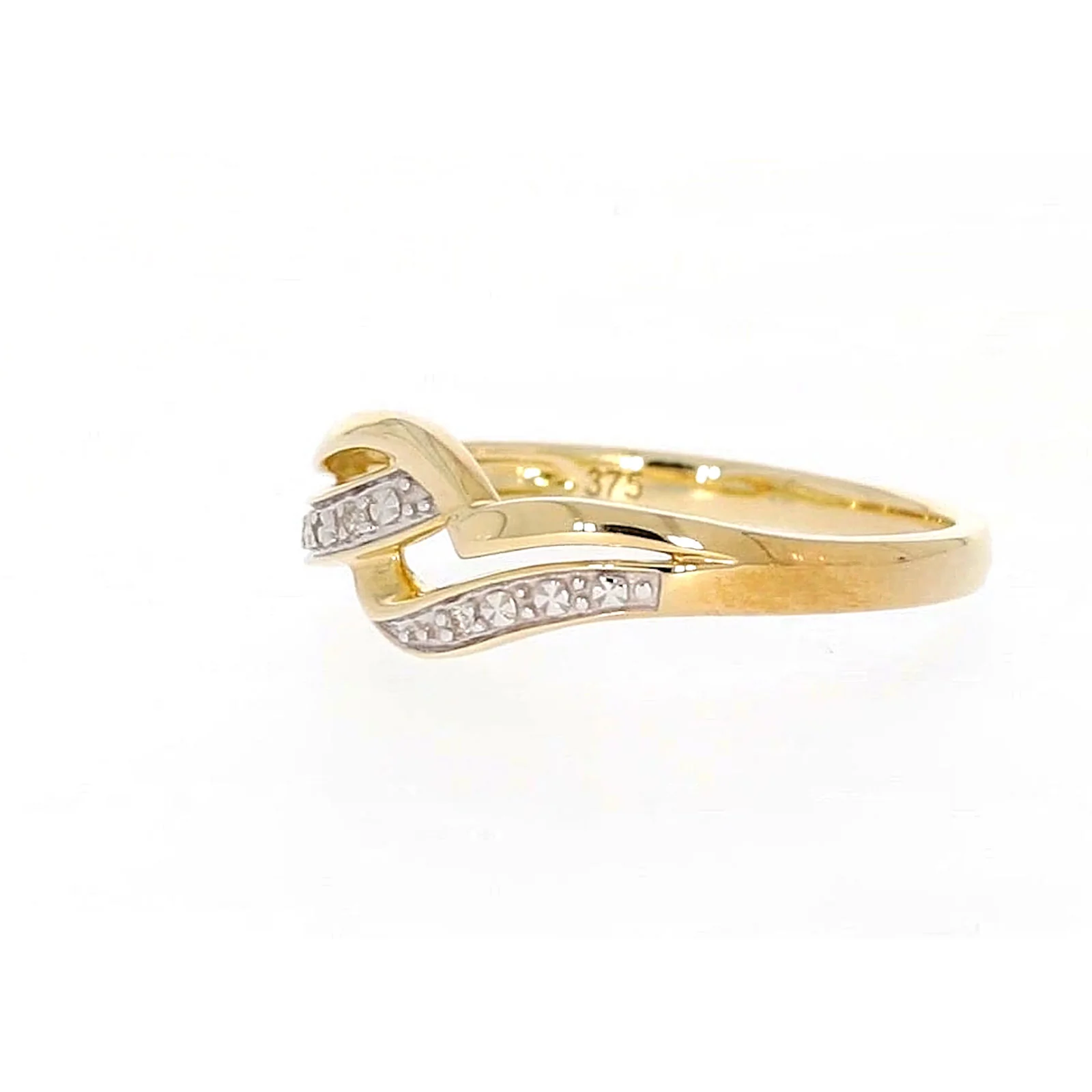 9ct Yellow Gold & Diamond Set Wave Ring - Image 14
