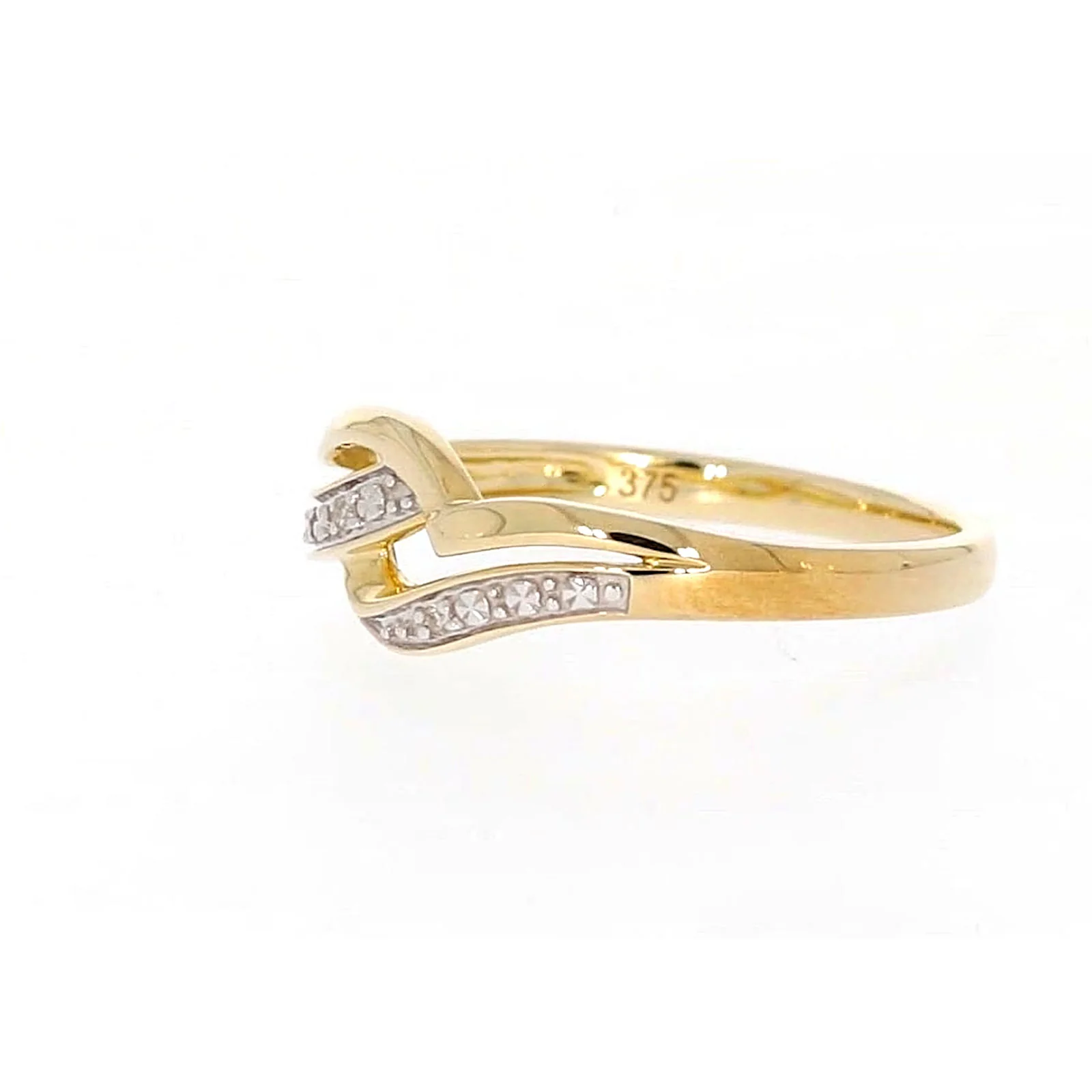 9ct Yellow Gold & Diamond Set Wave Ring - Image 15