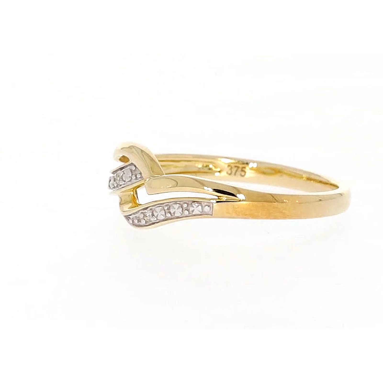 9ct Yellow Gold & Diamond Set Wave Ring - Image 16