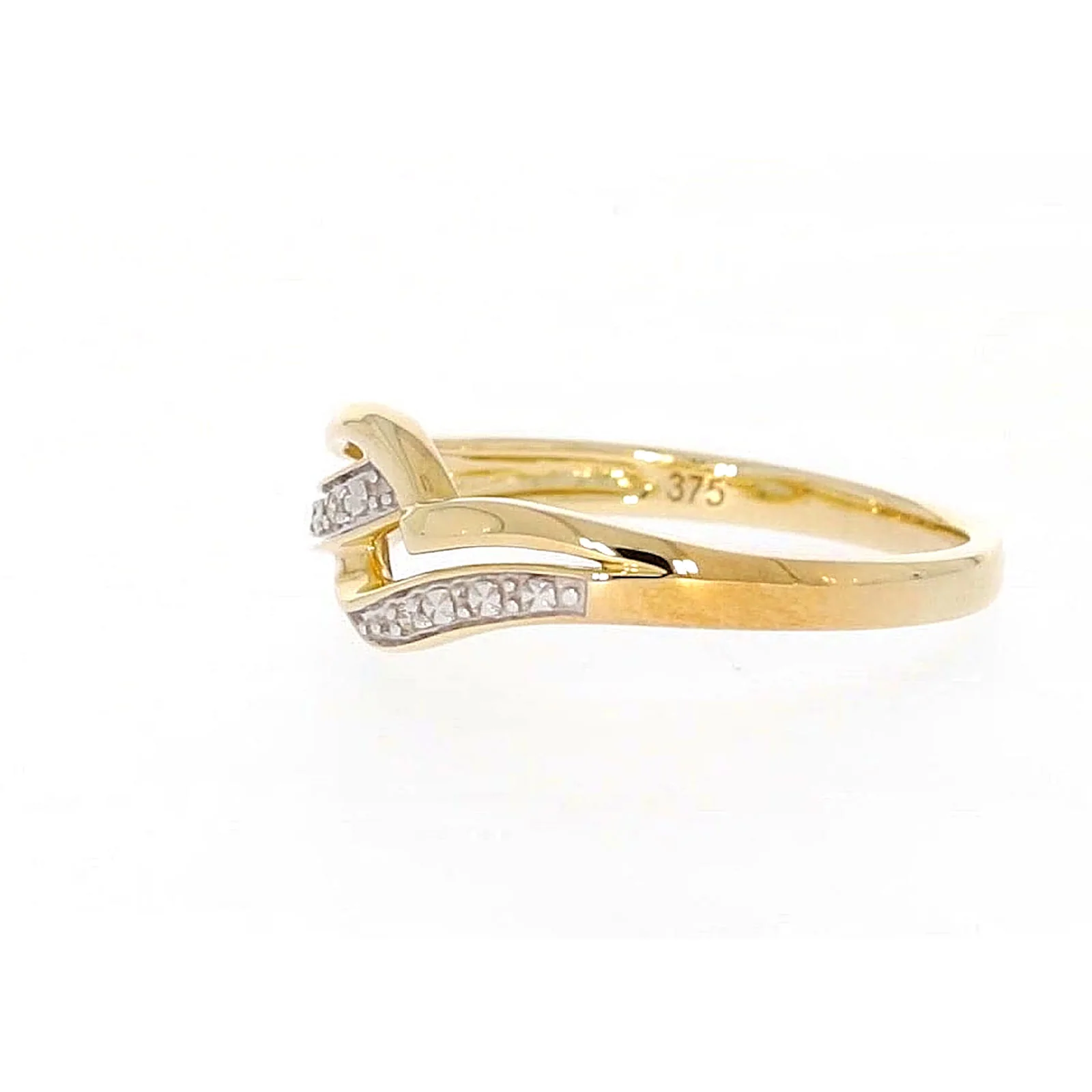 9ct Yellow Gold & Diamond Set Wave Ring - Image 17