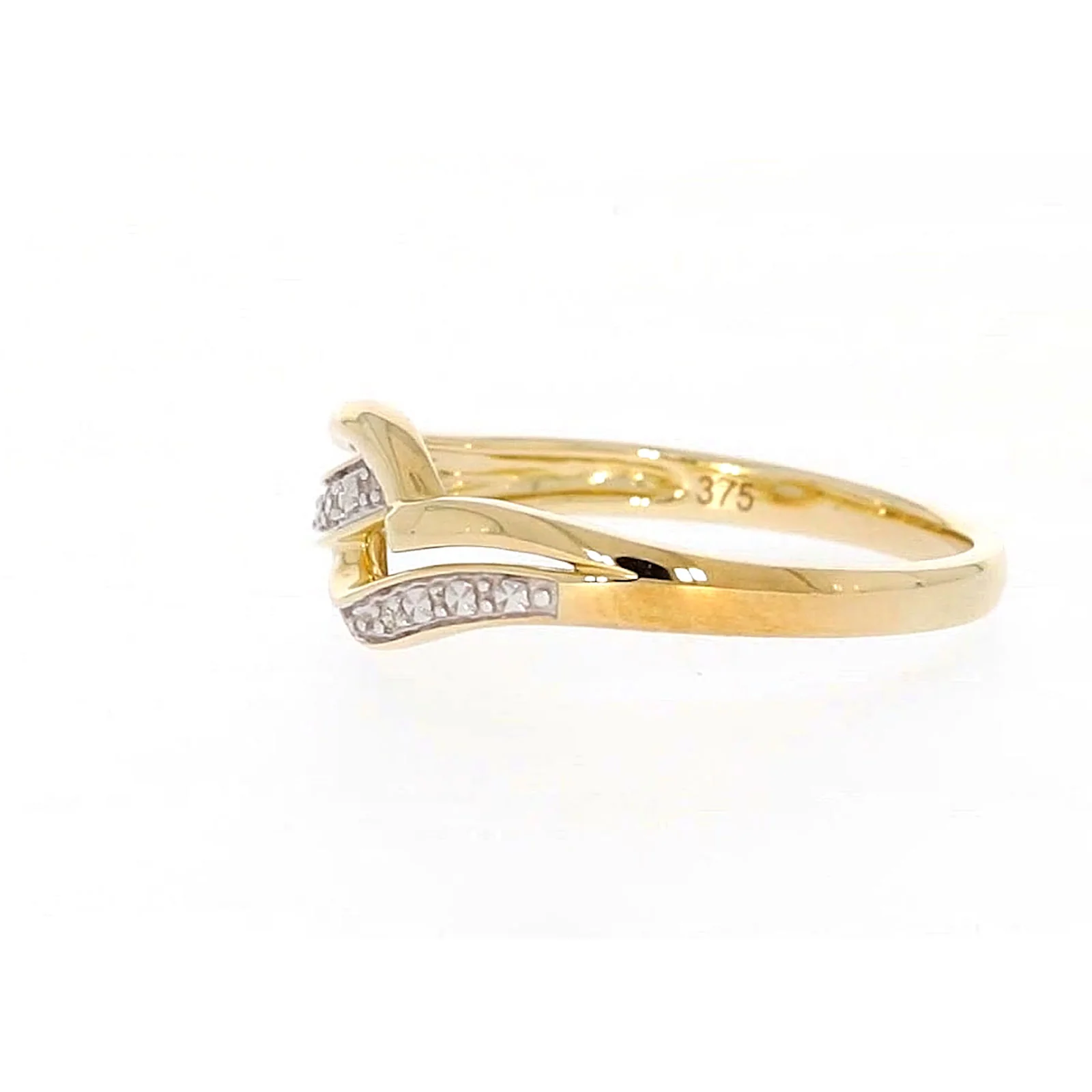 9ct Yellow Gold & Diamond Set Wave Ring - Image 18