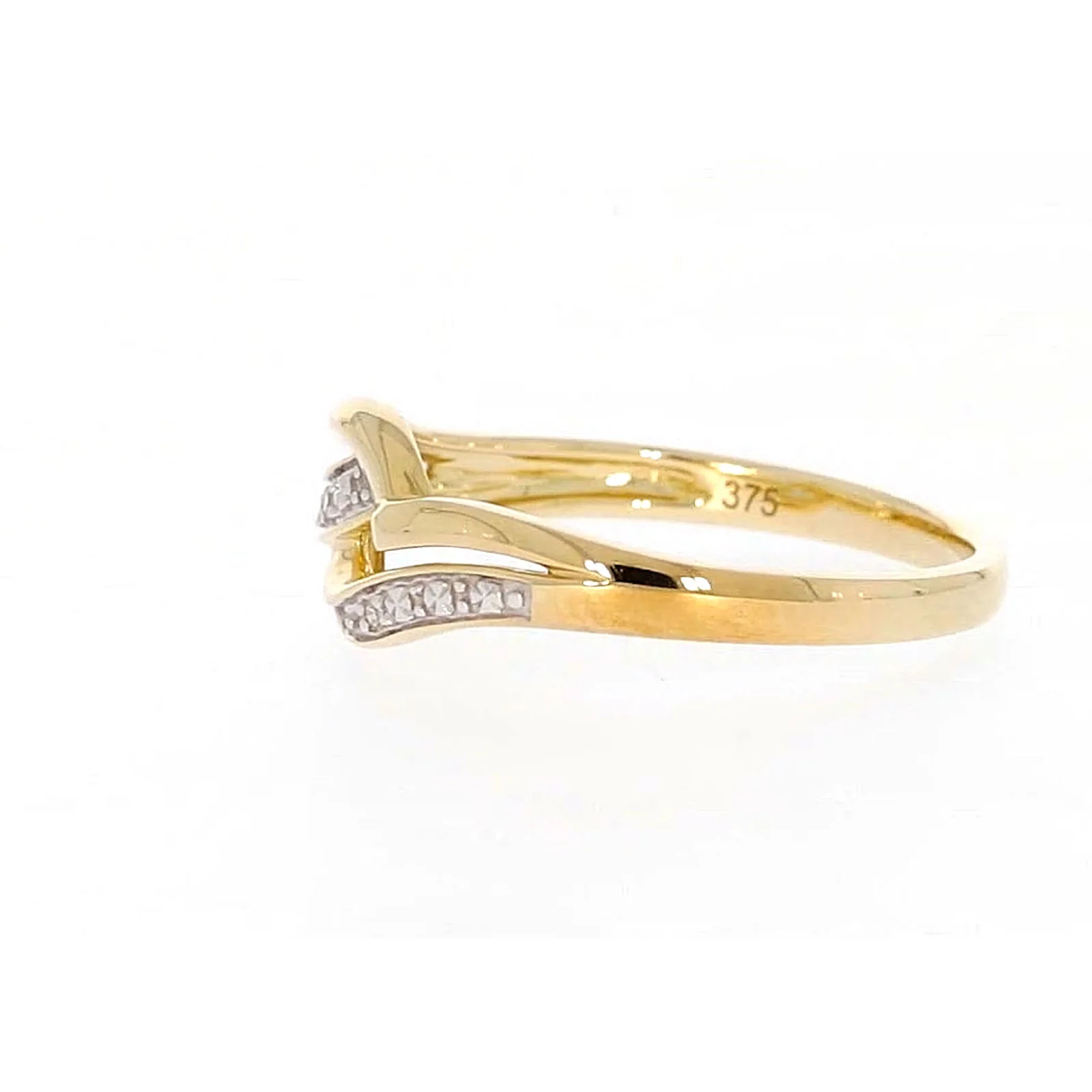 9ct Yellow Gold & Diamond Set Wave Ring - Image 19