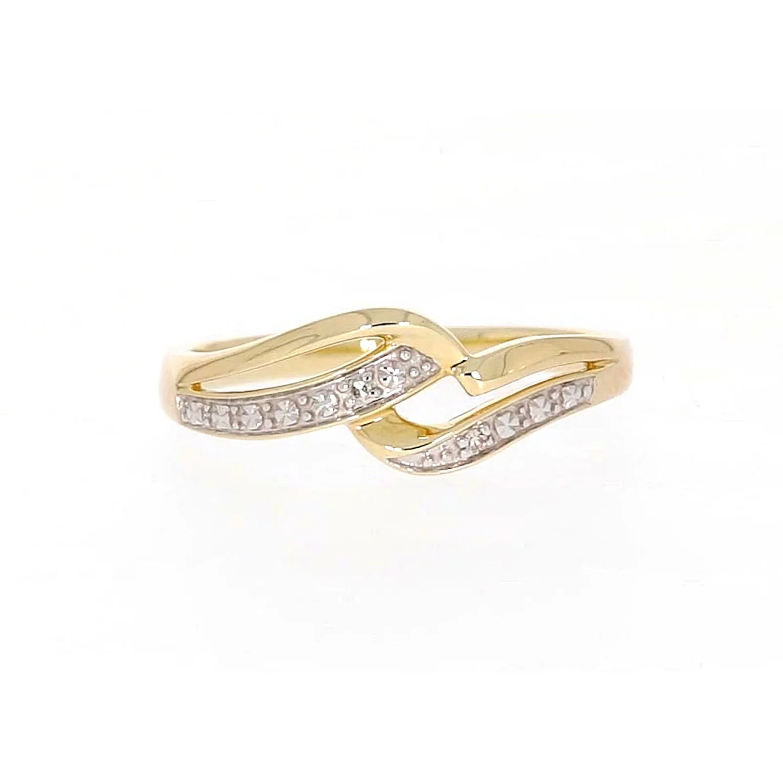 9ct Yellow Gold & Diamond Set Wave Ring - Image 3