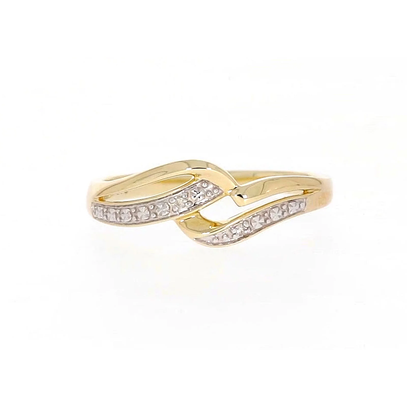 9ct Yellow Gold & Diamond Set Wave Ring - Image 4