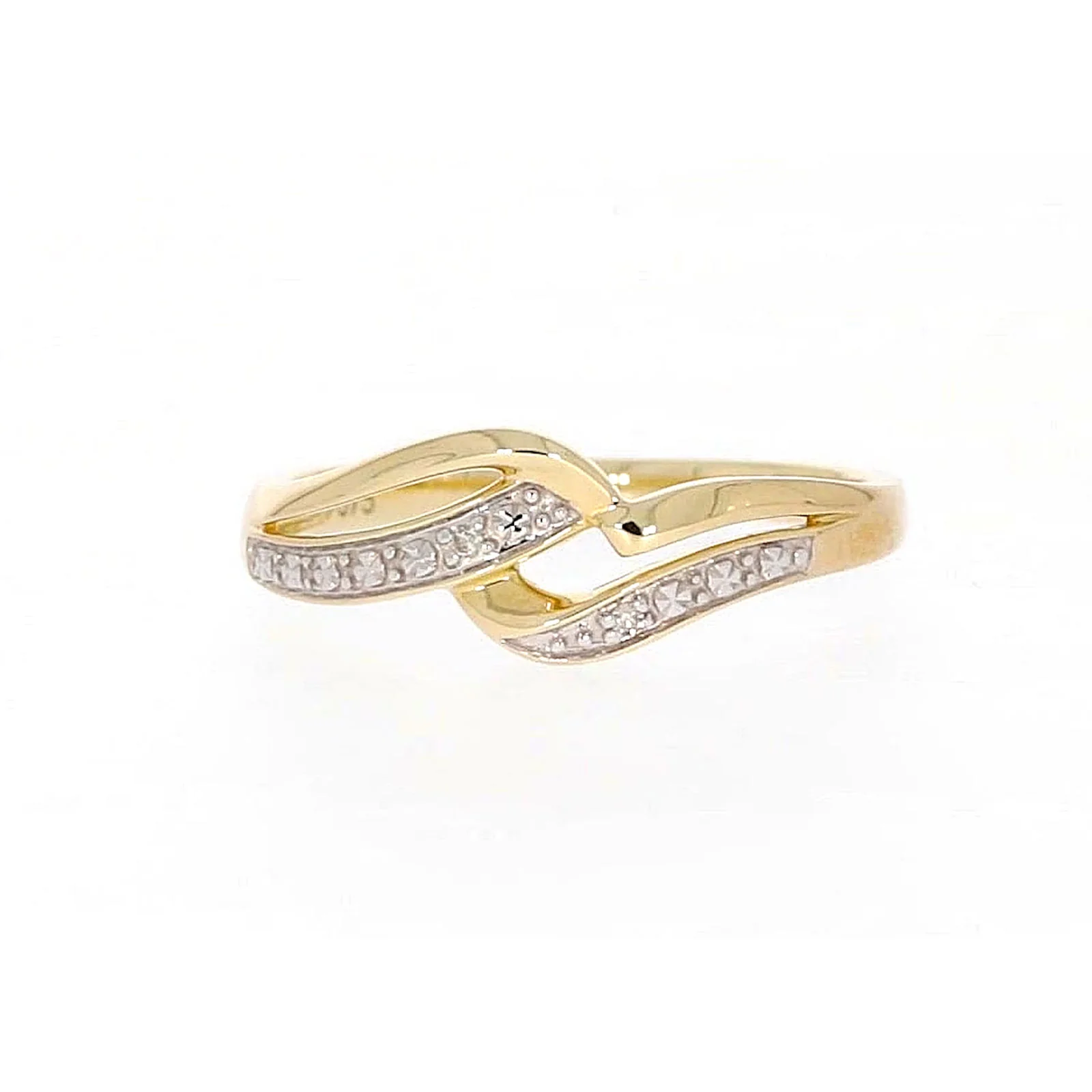 9ct Yellow Gold & Diamond Set Wave Ring - Image 5