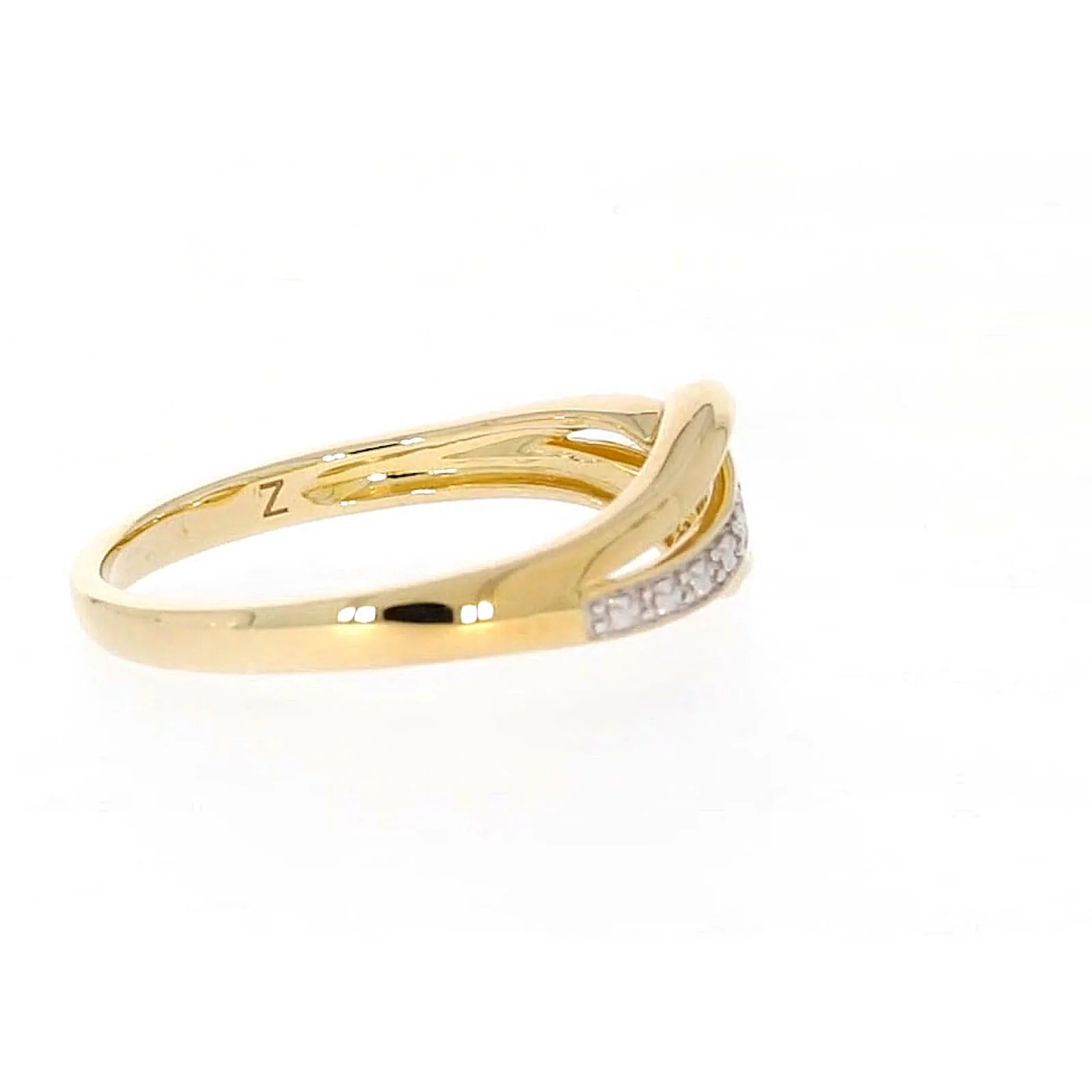 9ct Yellow Gold & Diamond Set Wave Ring - Image 58