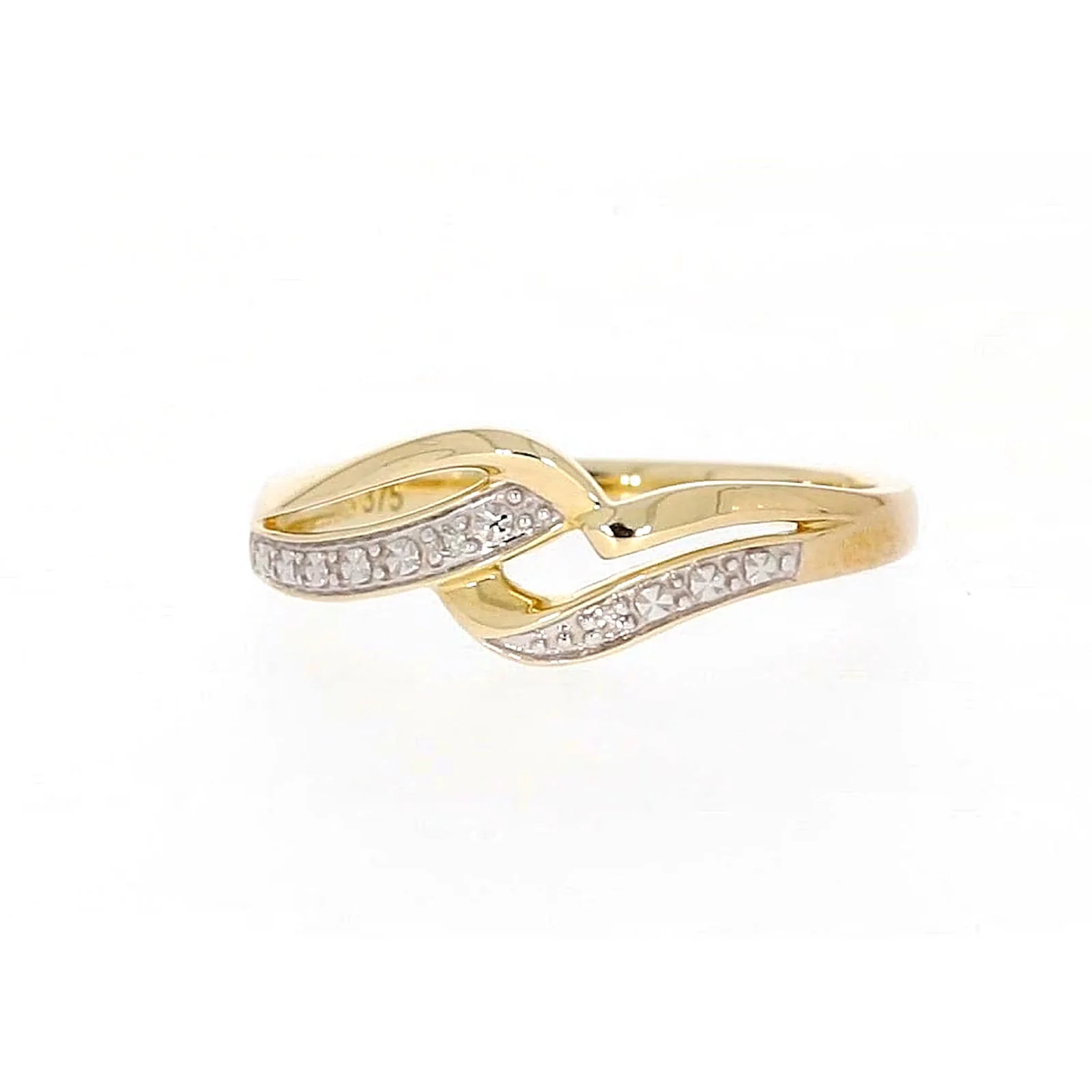 9ct Yellow Gold & Diamond Set Wave Ring - Image 6