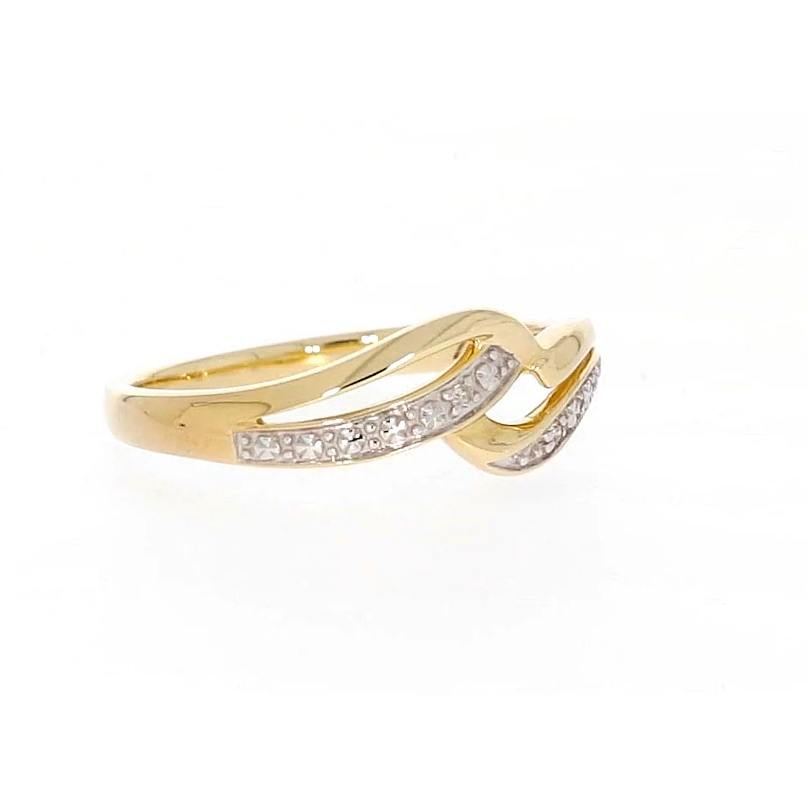 9ct Yellow Gold & Diamond Set Wave Ring - Image 70