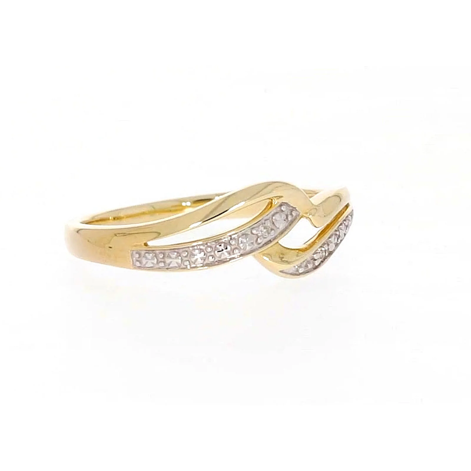 9ct Yellow Gold & Diamond Set Wave Ring - Image 71