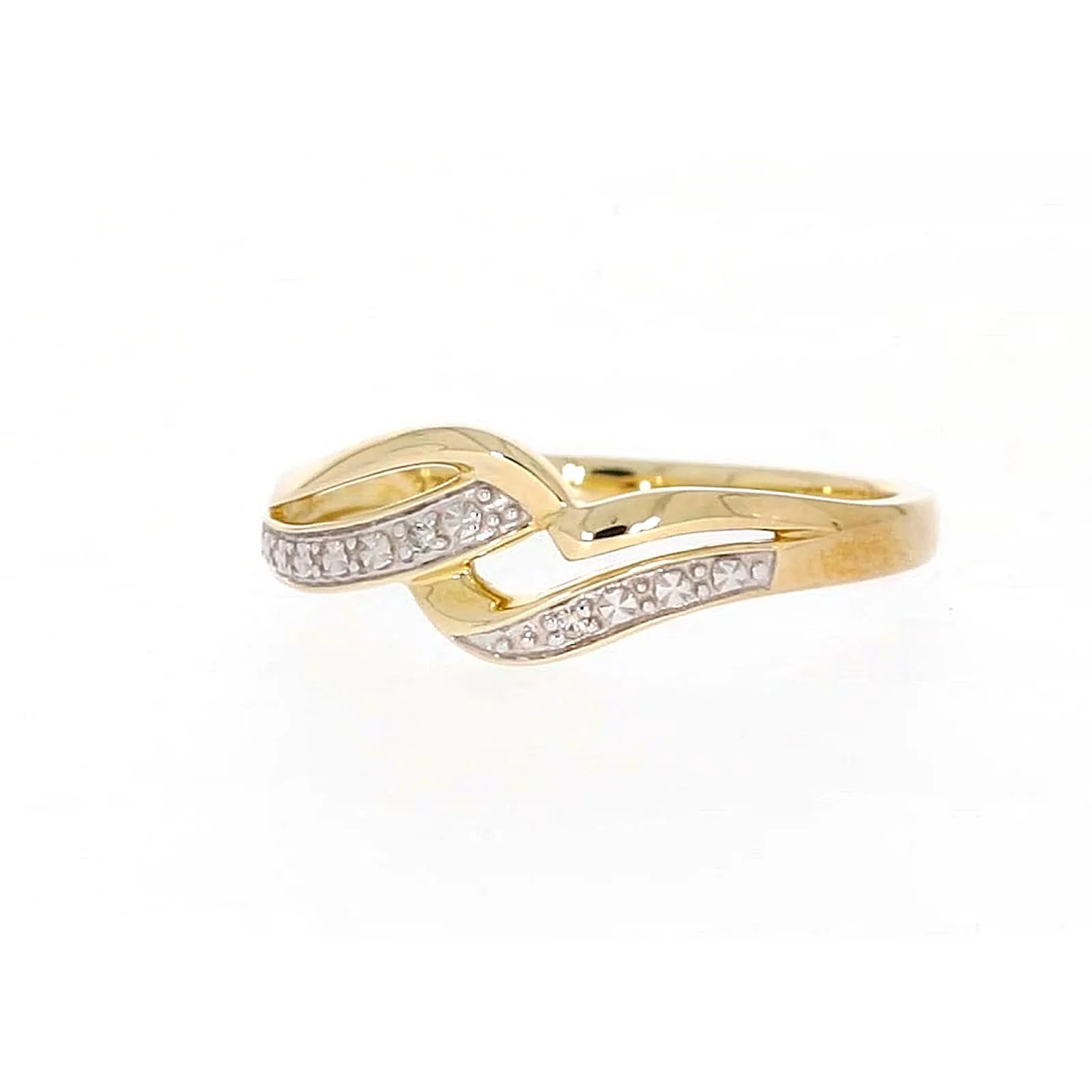 9ct Yellow Gold & Diamond Set Wave Ring - Image 8