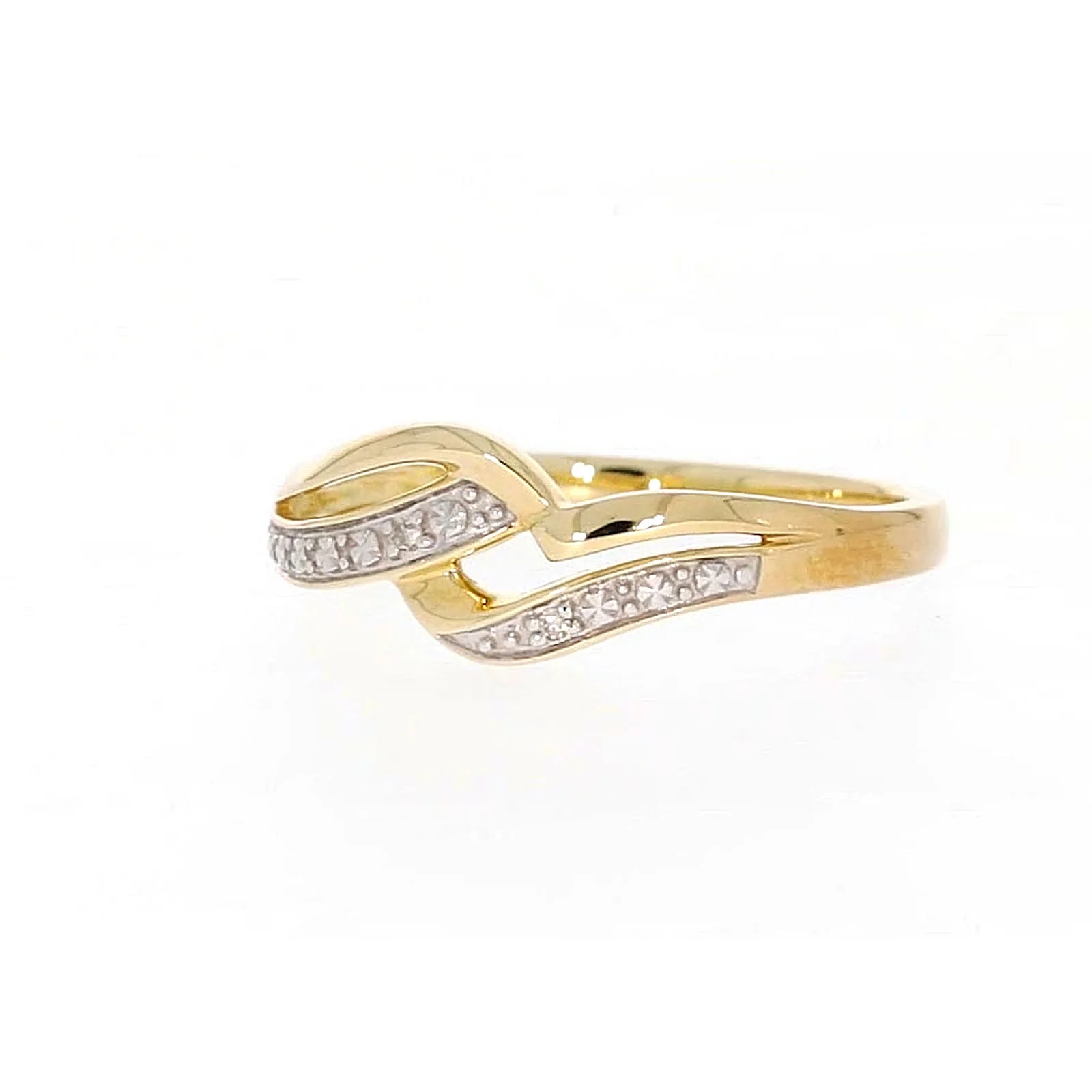 9ct Yellow Gold & Diamond Set Wave Ring - Image 9