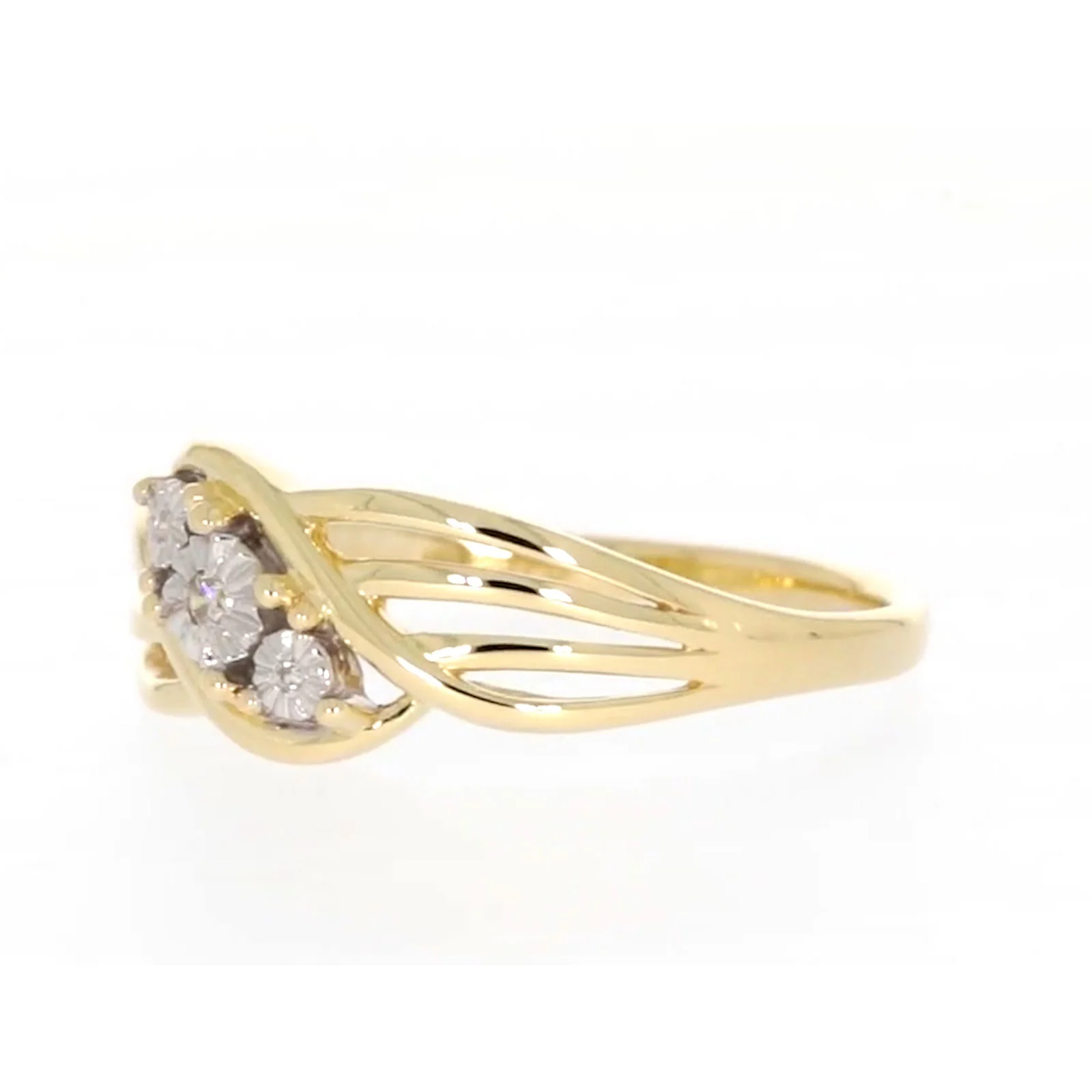9ct Yellow Gold & Diamond Set Ring - Image 10