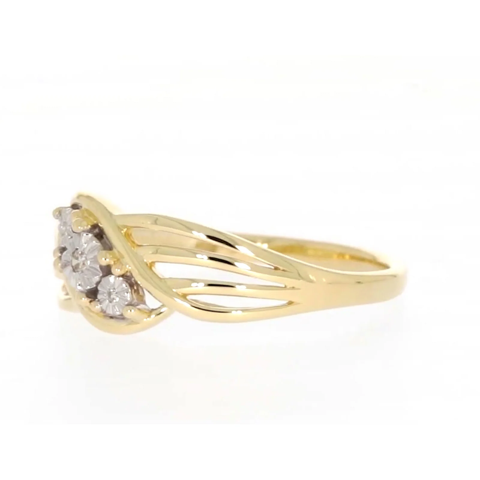 9ct Yellow Gold & Diamond Set Ring - Image 11