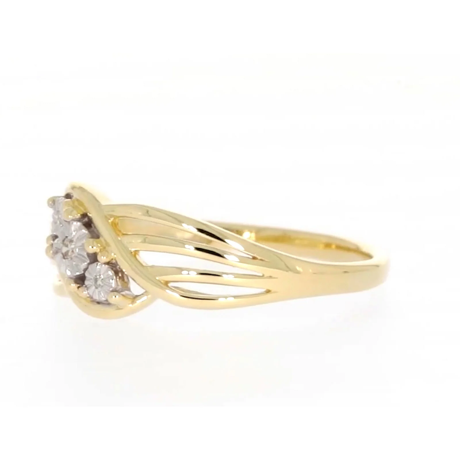 9ct Yellow Gold & Diamond Set Ring - Image 12
