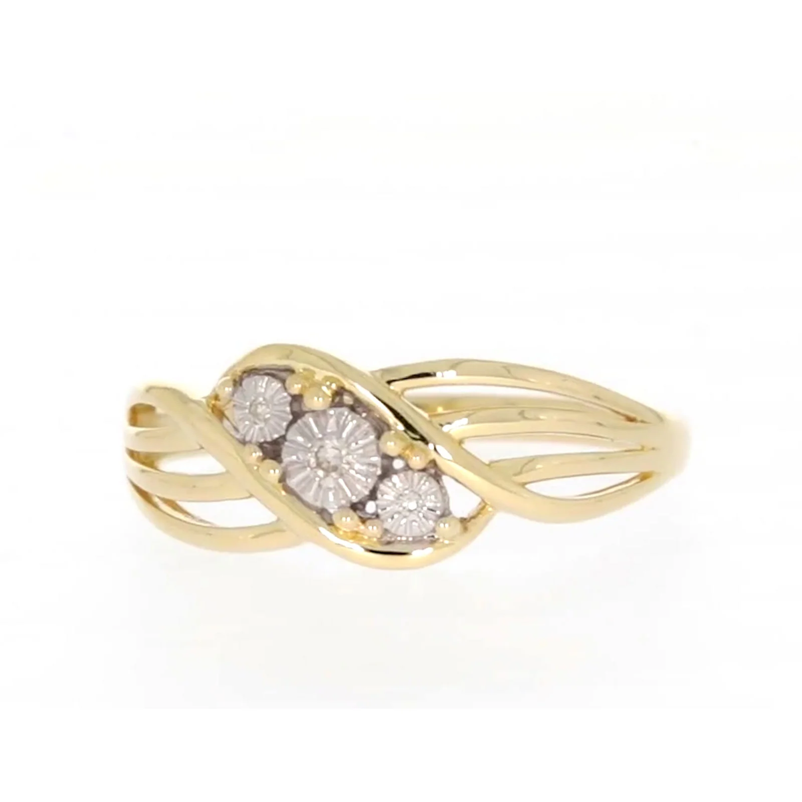 9ct Yellow Gold & Diamond Set Ring - Image 3