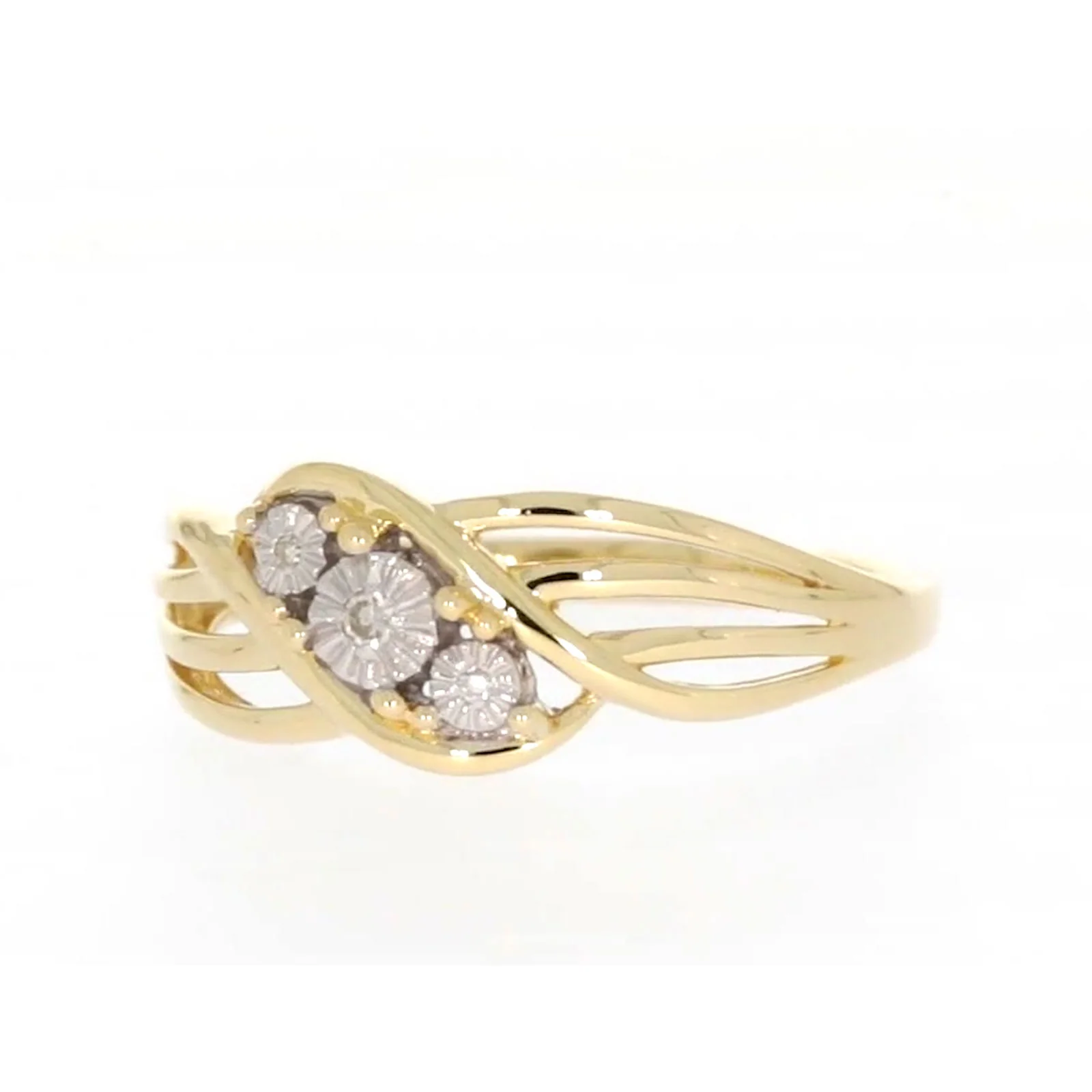 9ct Yellow Gold & Diamond Set Ring - Image 5