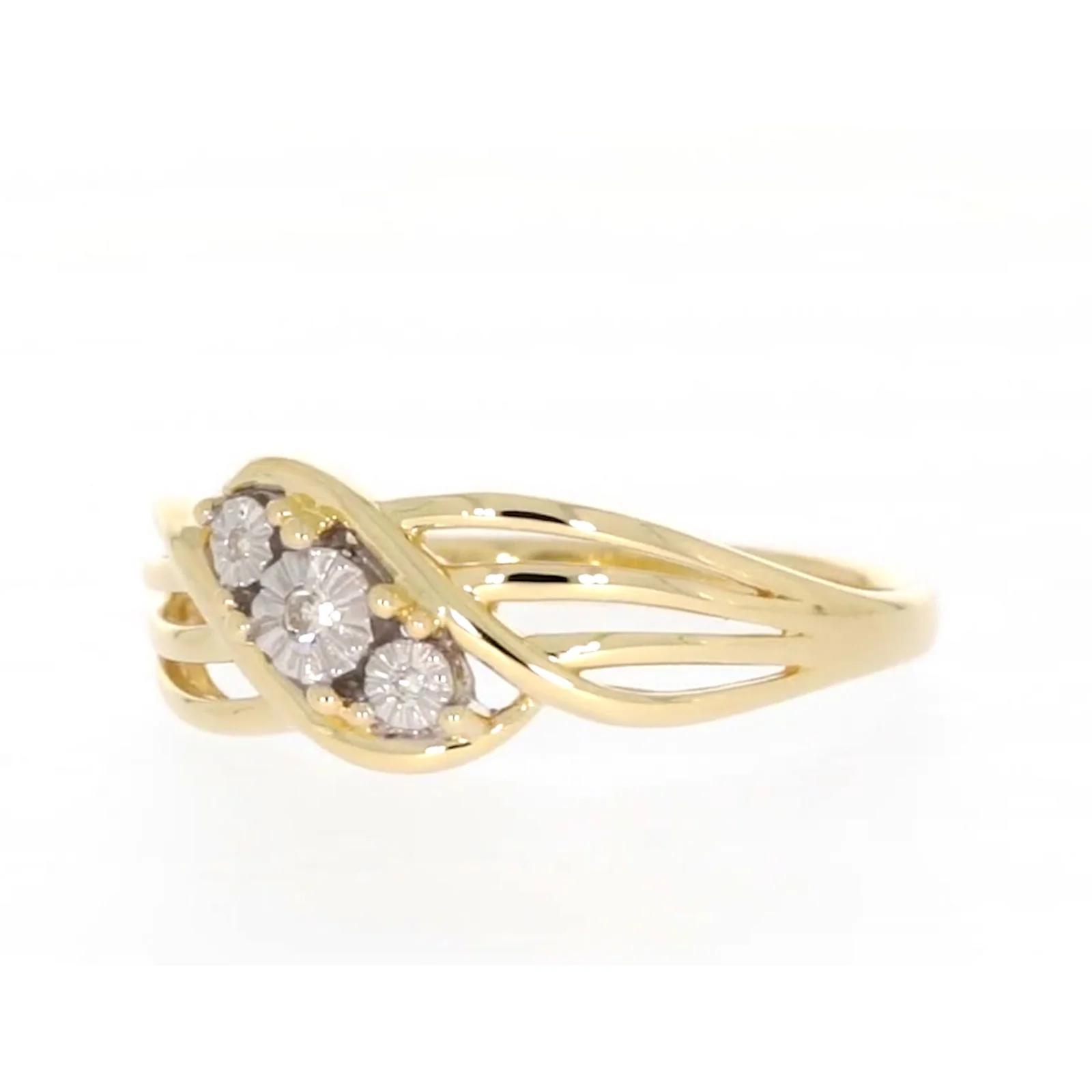 9ct Yellow Gold & Diamond Set Ring - Image 7