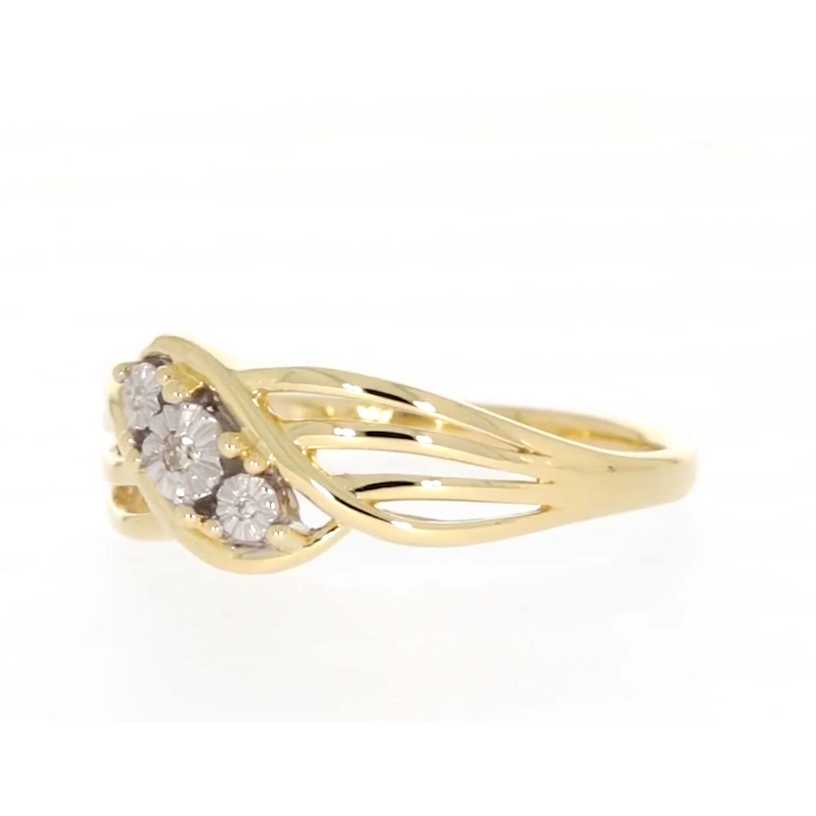 9ct Yellow Gold & Diamond Set Ring - Image 9