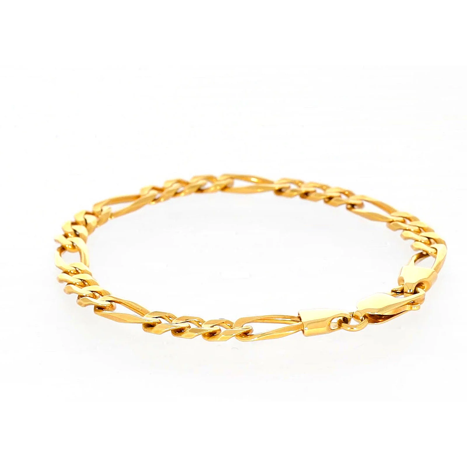 9ct Yellow Gold 21cm Figaro Bracelet - Image 30